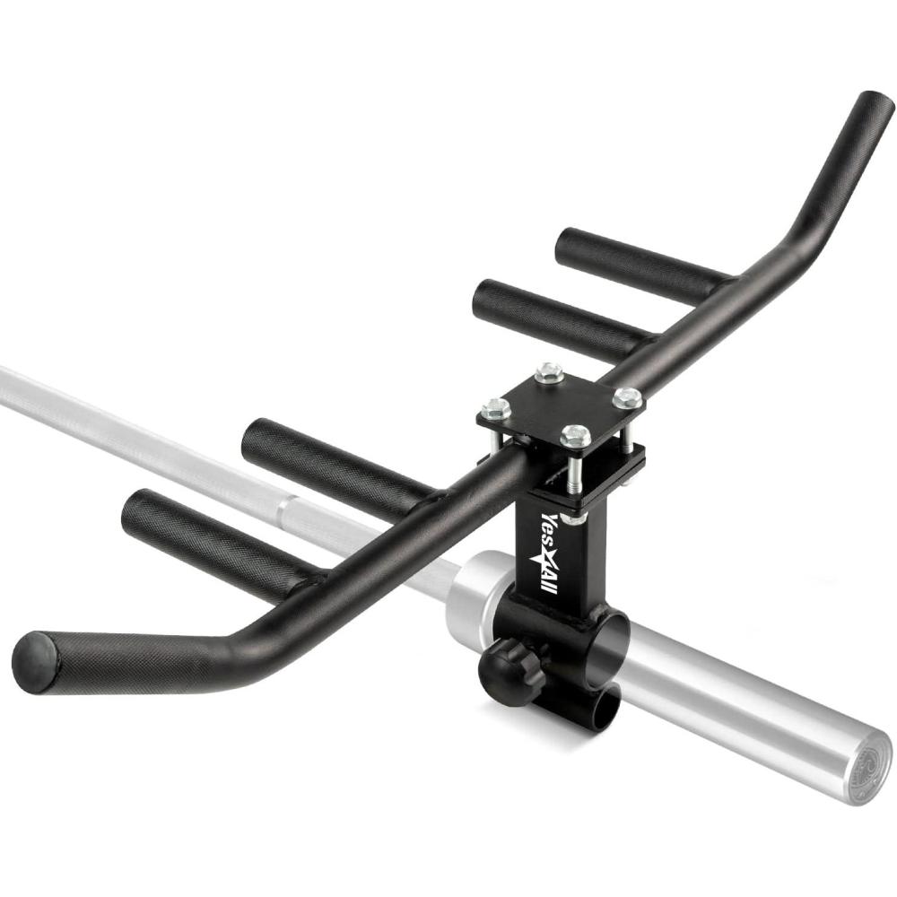 imageYes4All 550LBS MultiGrip Rowing Landmine Handle T Bar LAT Viking Press fits 1 amp 2 Bar Sturdy Design Easy to InstallA Multigrip Rowing Handle