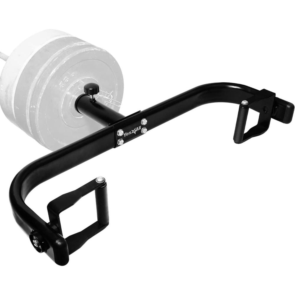imageYes4All 550LBS MultiGrip Rowing Landmine Handle T Bar LAT Viking Press fits 1 amp 2 Bar Sturdy Design Easy to InstallC Revolving Grappler Handle Landmine Attachment