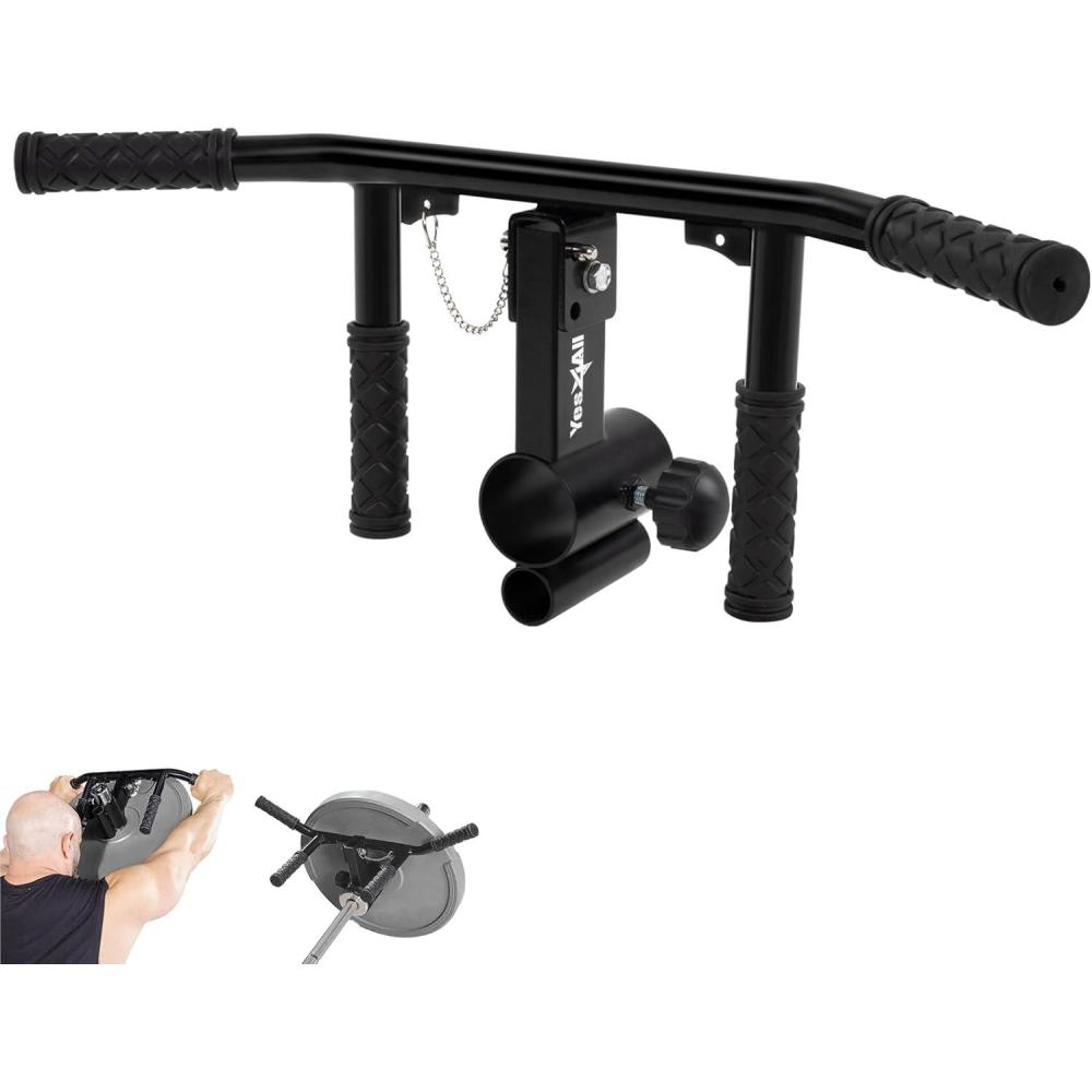 imageYes4All 550LBS MultiGrip Rowing Landmine Handle T Bar LAT Viking Press fits 1 amp 2 Bar Sturdy Design Easy to InstallD T Bar 4 Handles Adjustable