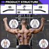 Turakun Cable Machine Attachments Set: LAT Pulldown Attachments Bar for Home Gym Accessories Tricep Rope Double D Handles(Black 6 Pack)