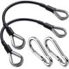 TOBWOLF Gym Cable Extension, Fitness Extension Rope Attachment Compatible with Home Gym Accessories Thick 0.2″, Replacement Gym Cable Machine Extension for LAT/Tricep Pull Down, Leg Extensions Machine(10″ (2PCS))