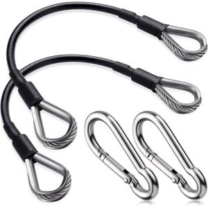 TOBWOLF Gym Cable Extension, Fitness Extension Rope Attachment Compatible with Home Gym Accessories Thick 0.2″, Replacement Gym Cable Machine Extension for LAT/Tricep Pull Down, Leg Extensions Machine(10″ (2PCS))