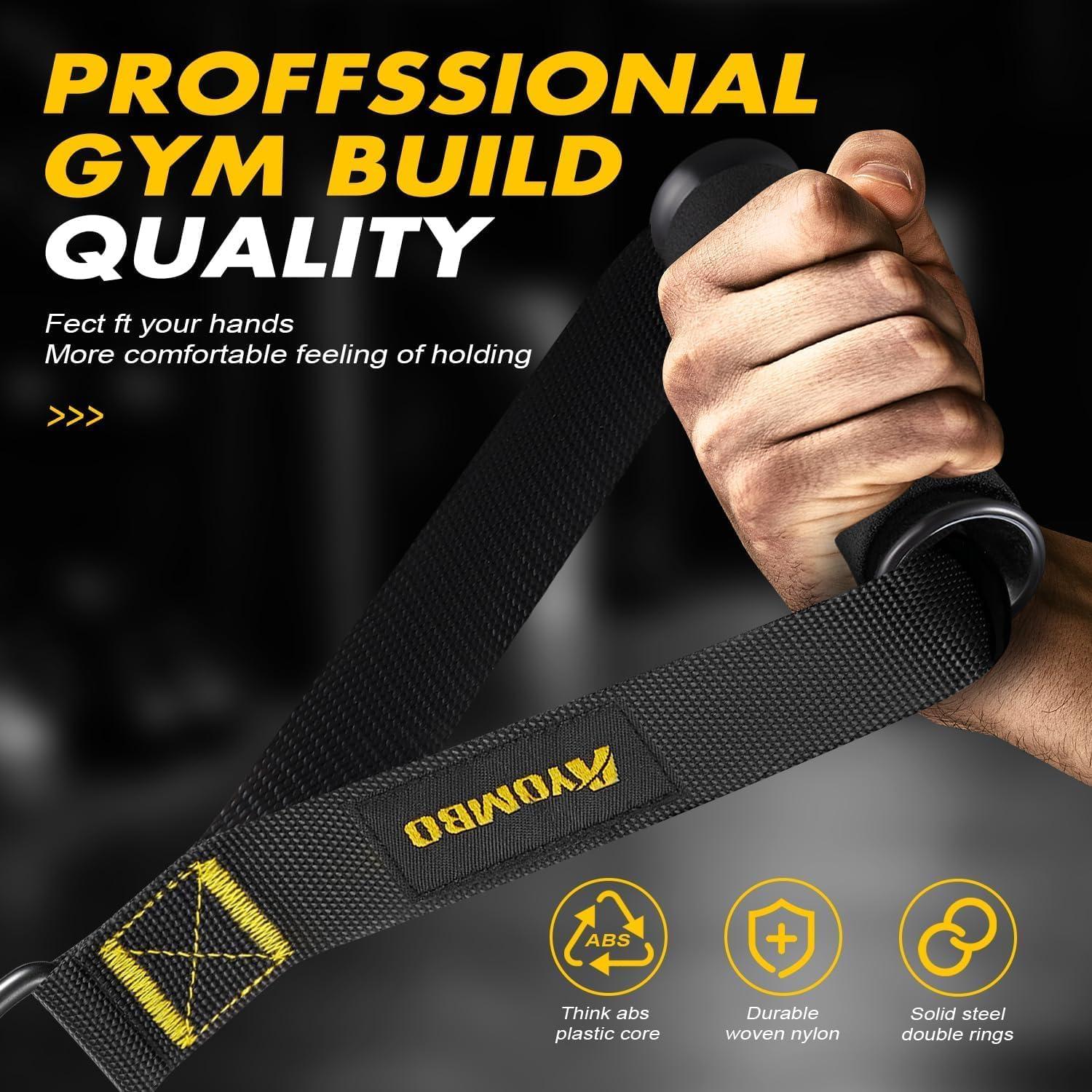 imageAyombo Gym Equipment Cable Attachments for Gym Home Workout Equipment Machine Grip Attachments Resistance Bands Handles for Weight Strength Trainer Gym Heavy Duty Exercise Handle for MenBlack