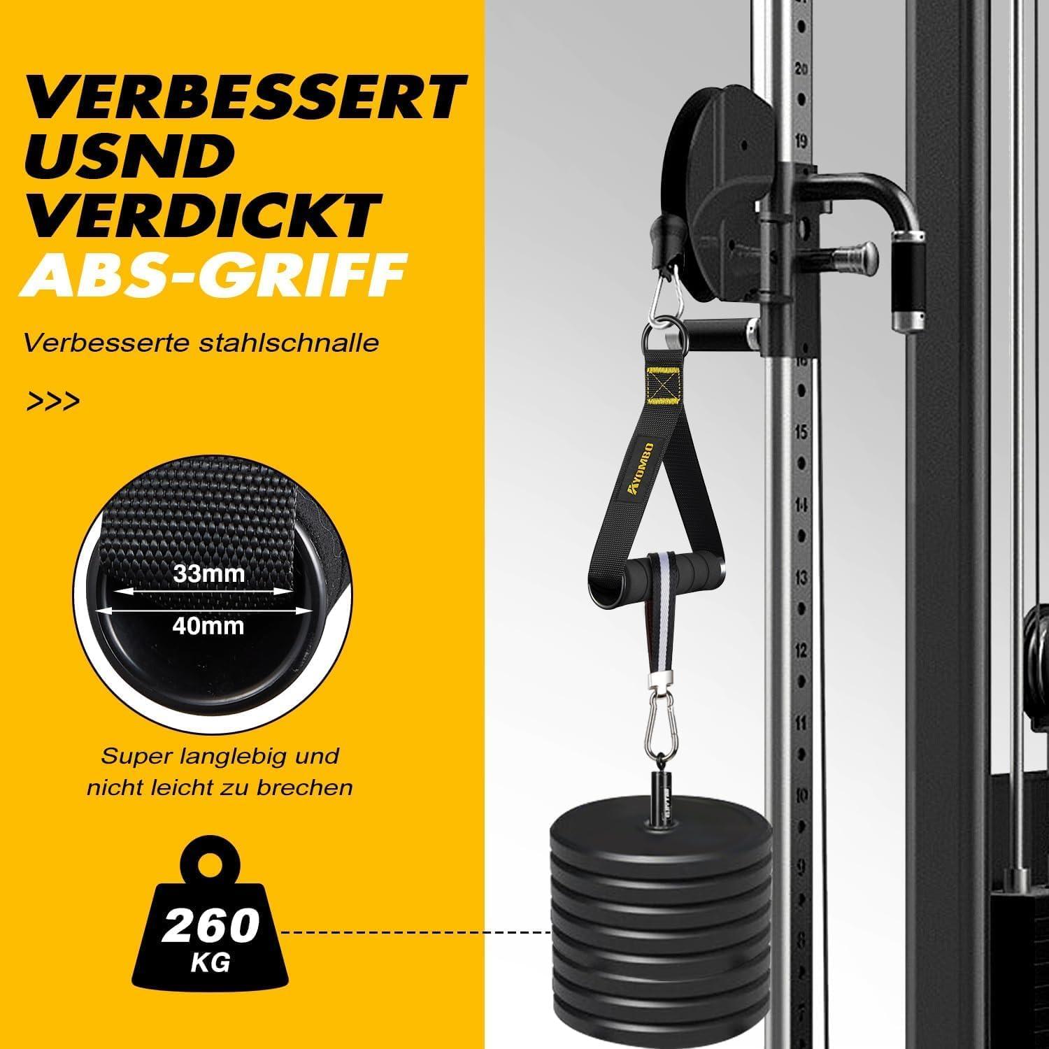 imageAyombo Gym Equipment Cable Attachments for Gym Home Workout Equipment Machine Grip Attachments Resistance Bands Handles for Weight Strength Trainer Gym Heavy Duty Exercise Handle for MenBlack