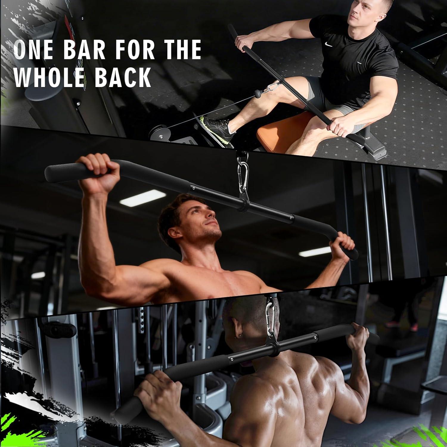 imageCable Machine Attachment Set LAT Pulldown Attachments Cable Machine Accessories for Home Gym Weight Workout 5 Pcs