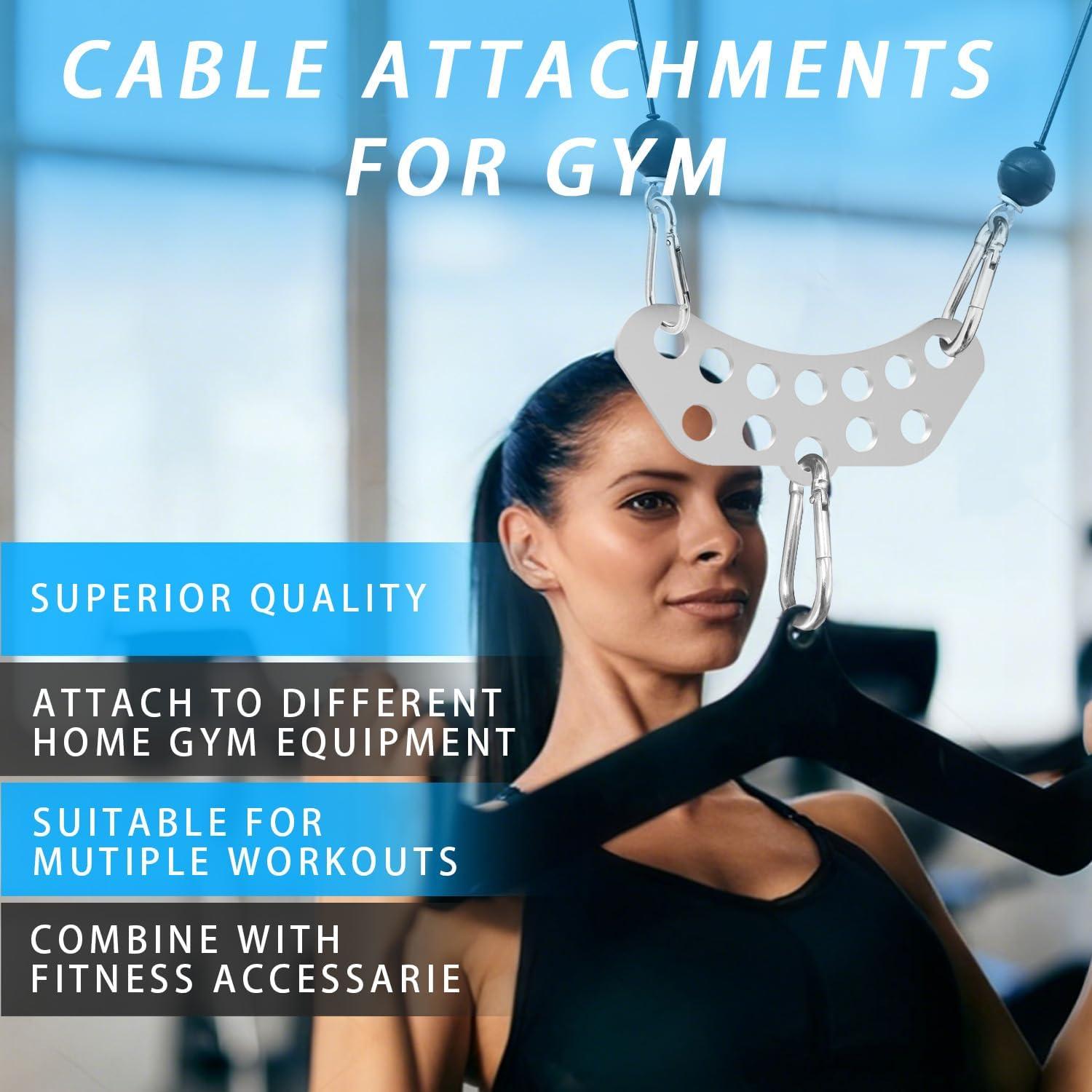 imageDouble to Single Adaptor Plate for Cable Pulley Machines Durable Solid Stainless Steel with 3 Carabiners Suitable for Dual Cable Machines LAT Pulldown Shoulder amp Biceps Exercises12Hole