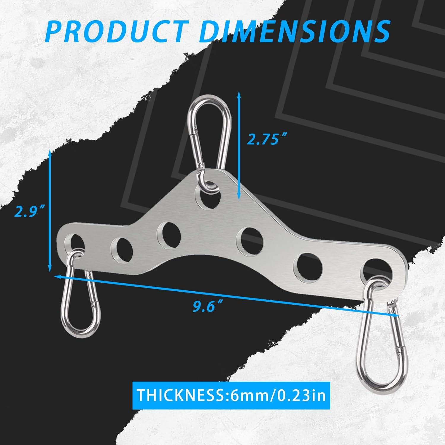 imageDouble to Single Adaptor Plate for Cable Pulley Machines Durable Solid Stainless Steel with 3 Carabiners Suitable for Dual Cable Machines LAT Pulldown Shoulder amp Biceps Exercises7Hole