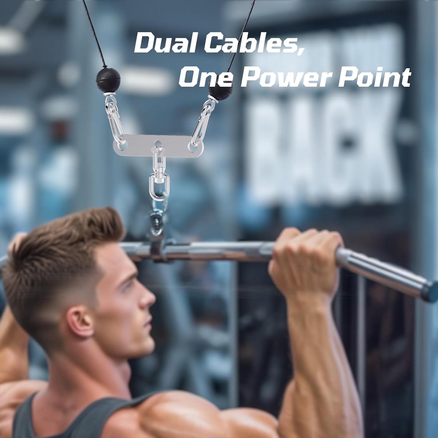 imageDouble to Single Adaptor Plate for Cable Pulley Machines Durable Solid Stainless Steel with 3 Carabiners Suitable for Dual Cable Machines LAT Pulldown Shoulder amp Biceps Exercises3Hole