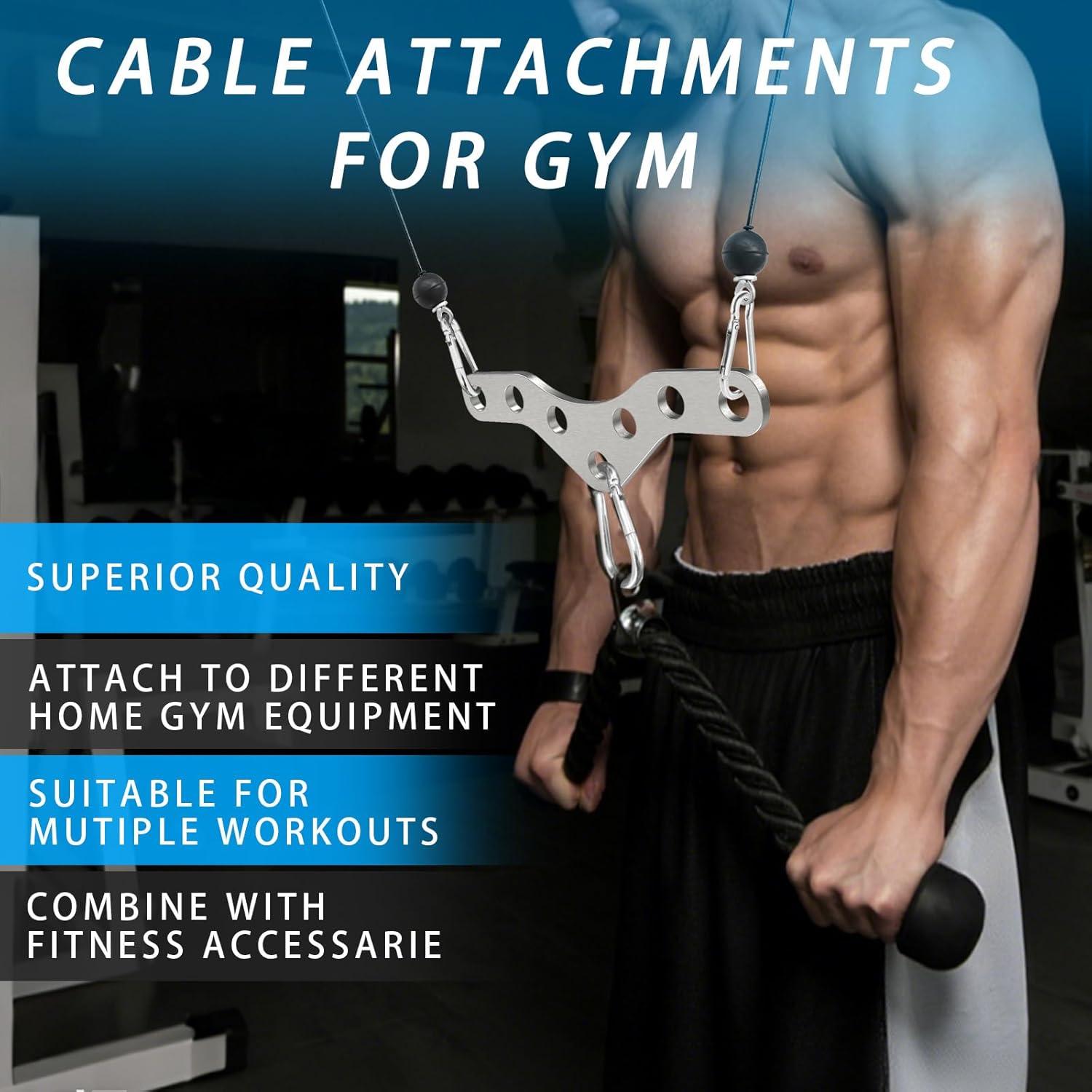 imageDouble to Single Adaptor Plate for Cable Pulley Machines Durable Solid Stainless Steel with 3 Carabiners Suitable for Dual Cable Machines LAT Pulldown Shoulder amp Biceps Exercises7Hole