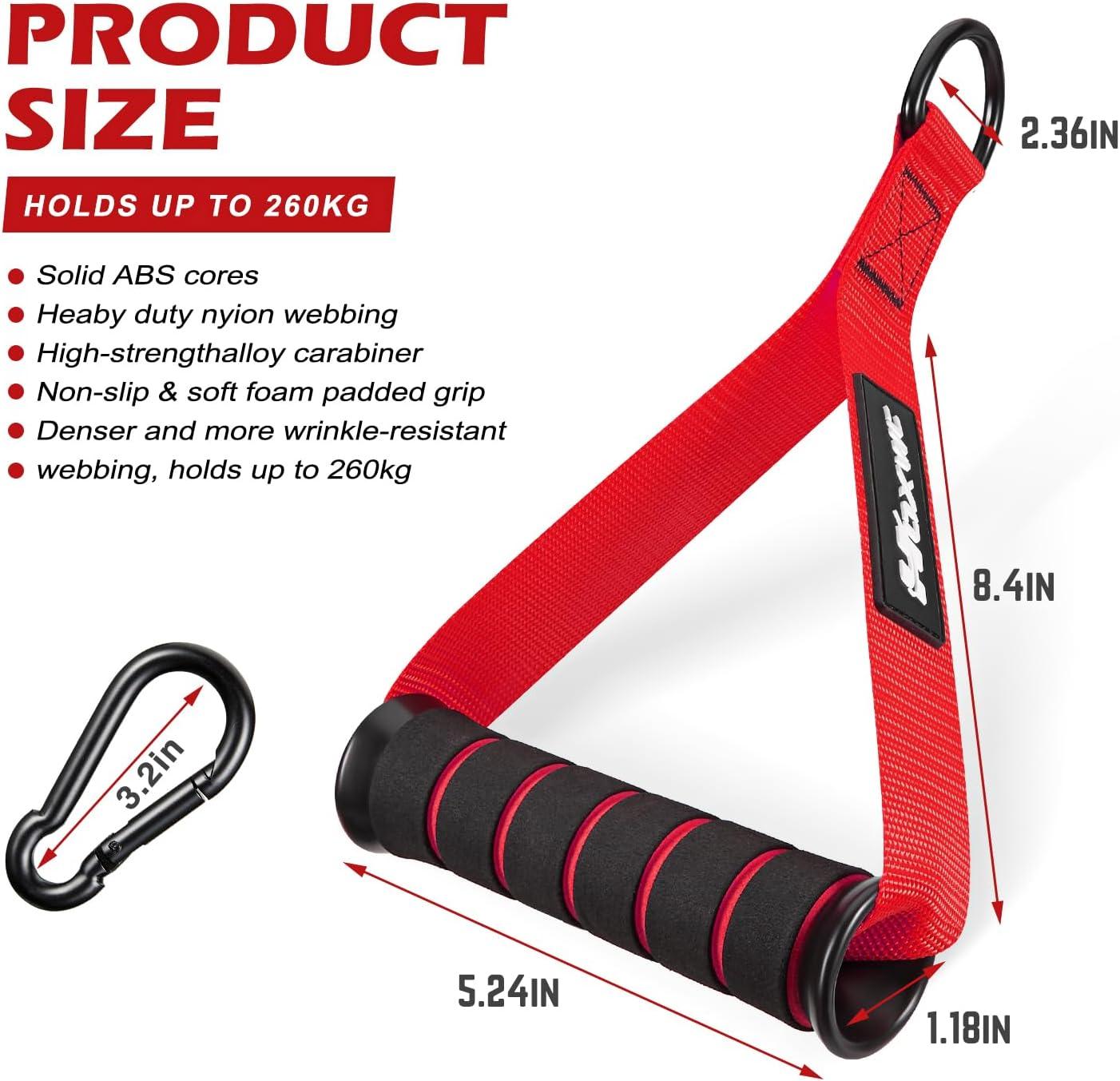 imageHOXWC Cable Handles Gym Equipment Heavy Duty Resistance Band Handles Replacement Exercise Handles for Cable Machine Pulley System Strength Trainer Pull Down Workout Home Gym Cable AttachmentsRed