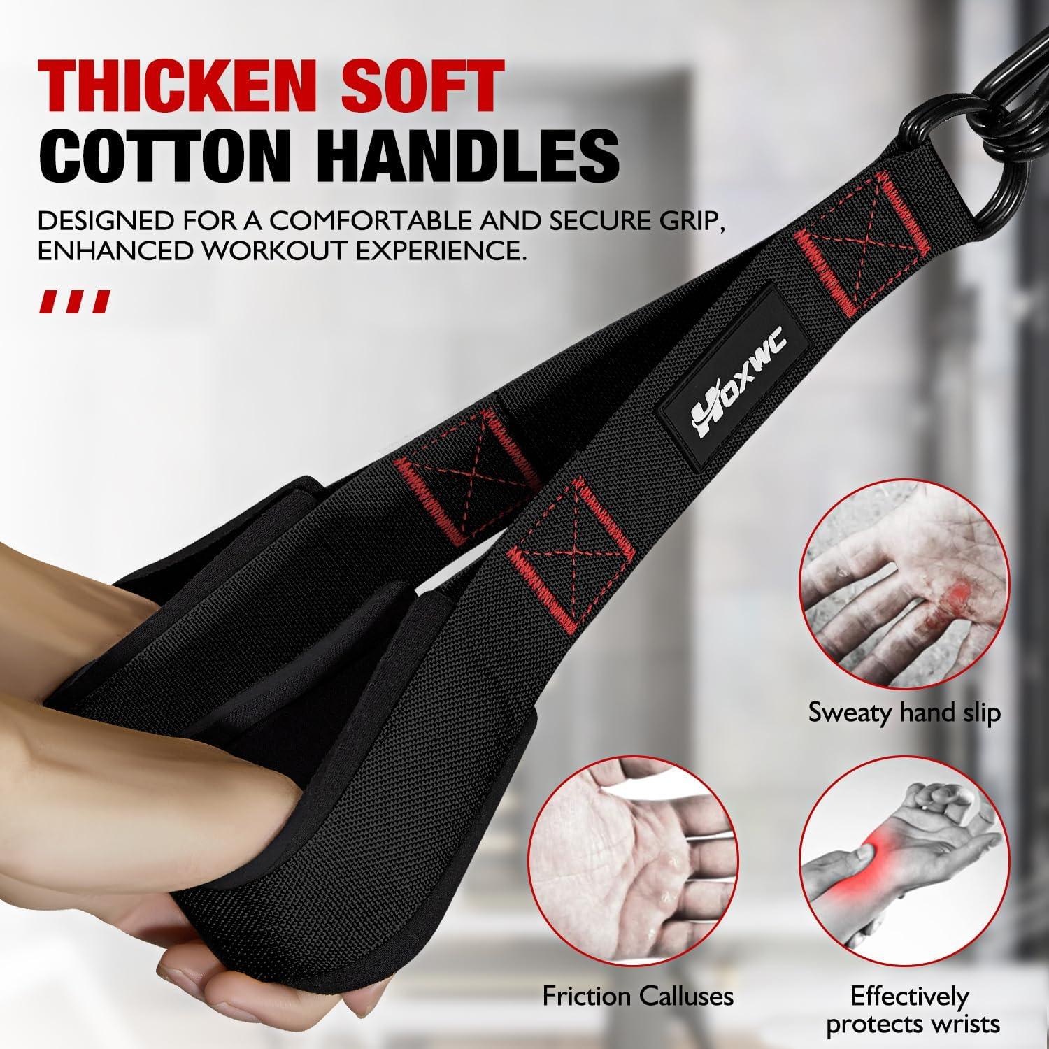 imageHOXWC Heavy Resistance Bands with Door Anchor Exercise Bands with Handles for Working Out Home Gym Workout Equipment for Push Downs Tricep Biceps Arms Back Chest Abs Shoulder TrainingBlack