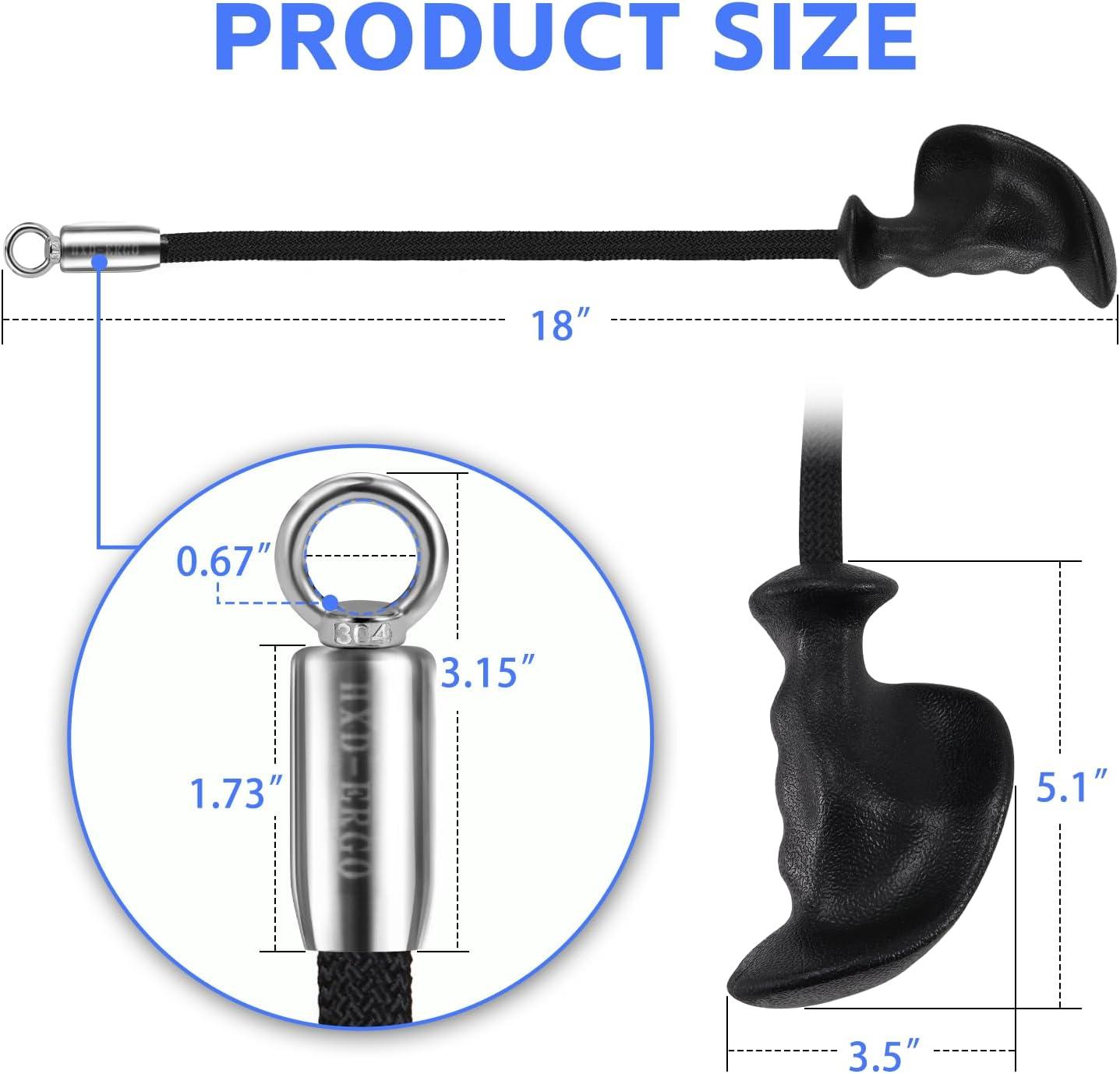 imageHXDERGO Tricep Rope with Ergonomic Handles 36 Inch Tricep Pull Down Rope for Cable Machine Pulley System Triceps Rope Cable Attachment for Gym HomeBlack 2pcs