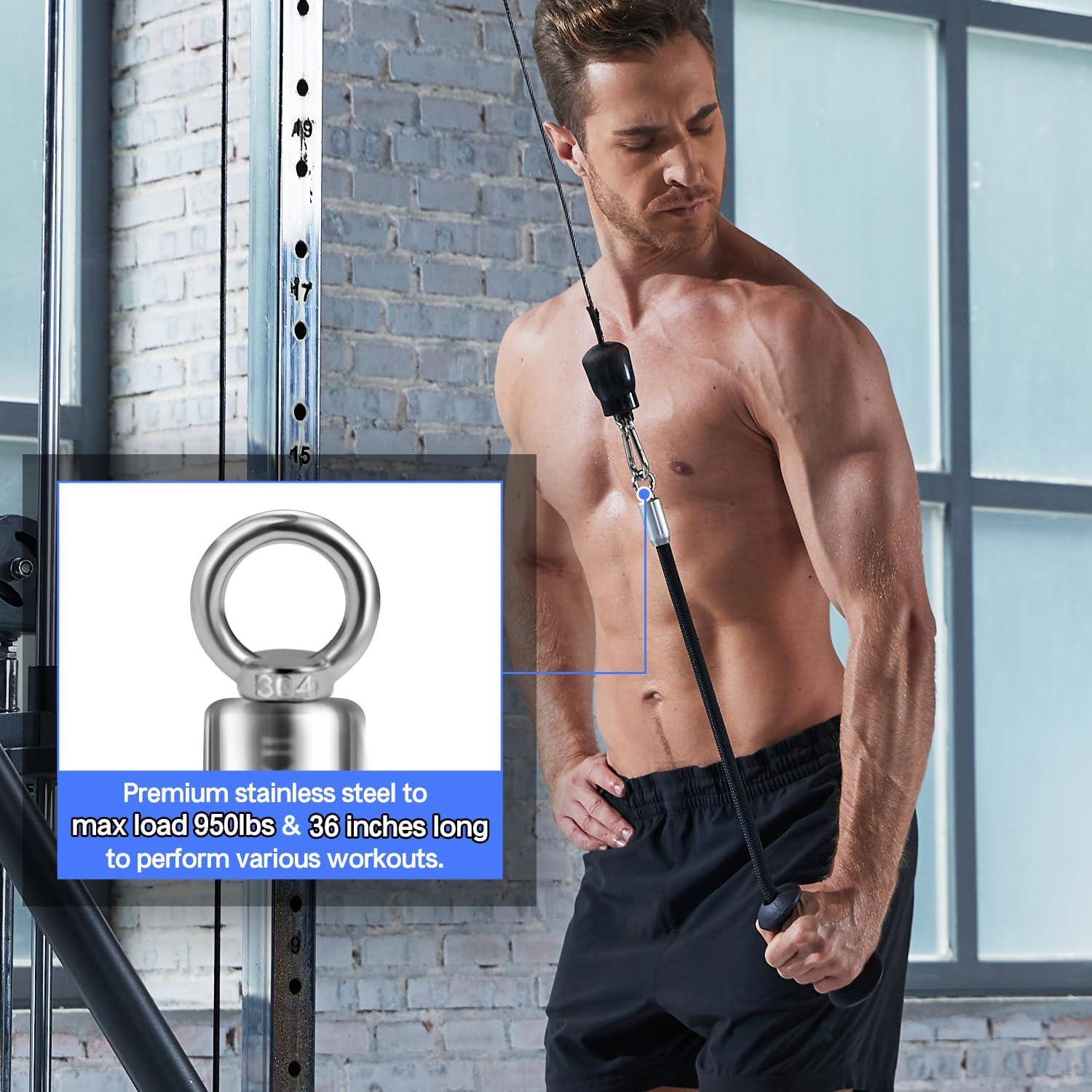 imageHXDERGO Tricep Rope with Ergonomic Handles 36 Inch Tricep Pull Down Rope for Cable Machine Pulley System Triceps Rope Cable Attachment for Gym HomeBlack 2pcs