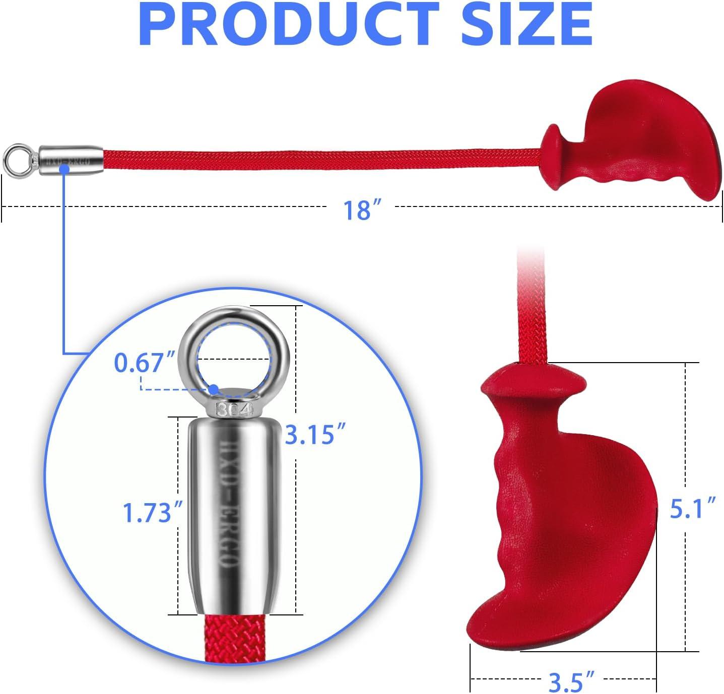 imageHXDERGO Tricep Rope with Ergonomic Handles 36 Inch Tricep Pull Down Rope for Cable Machine Pulley System Triceps Rope Cable Attachment for Gym HomeRed 2pcs