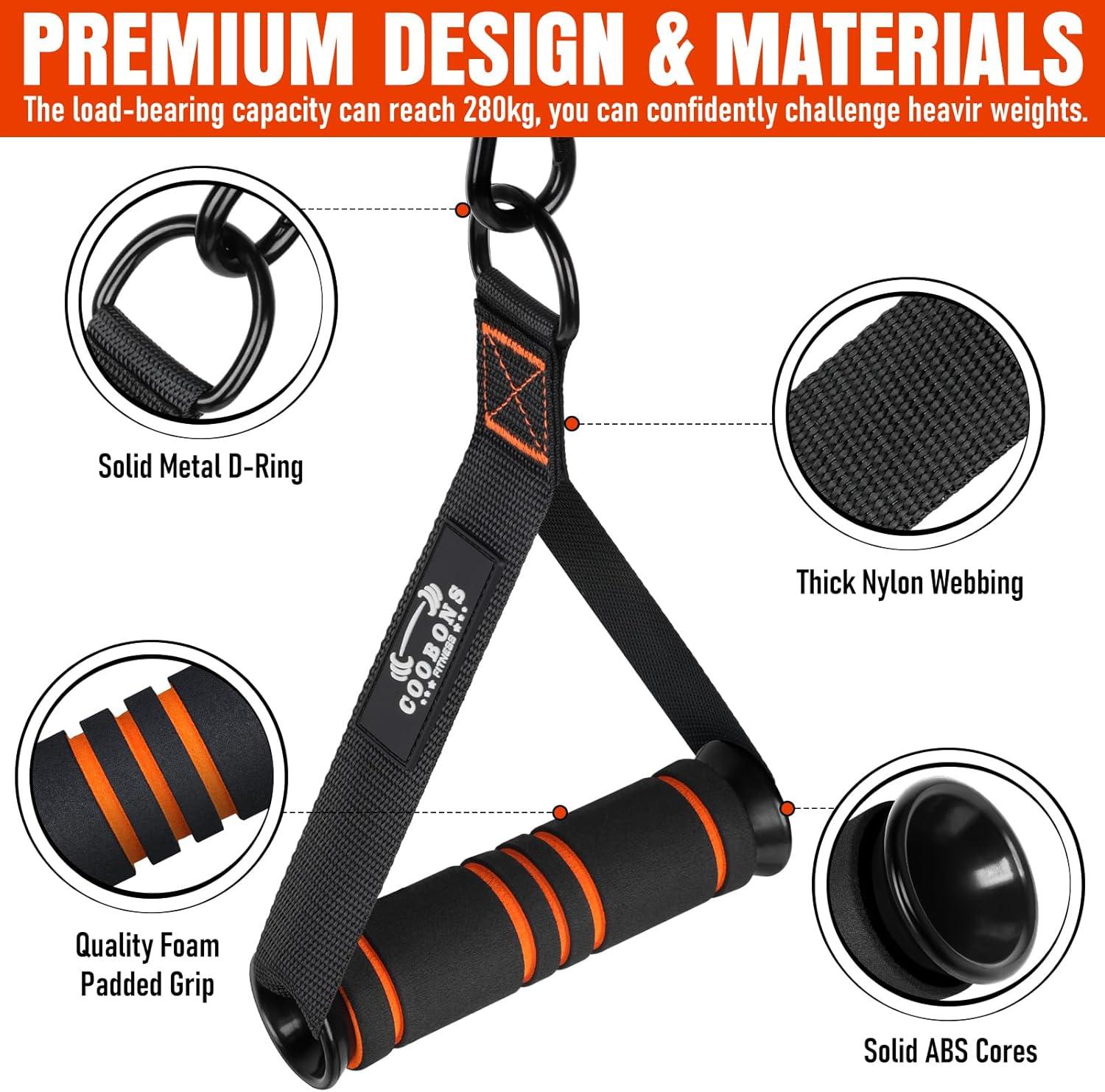 imageHeavy Duty Exercise Handles Gym Cable Handles for Cable Machine Attachments D Handle Cable Attachments Handles for Resistance Bands Workout Accessories Fitness Equipment for Home GymBlack Orange