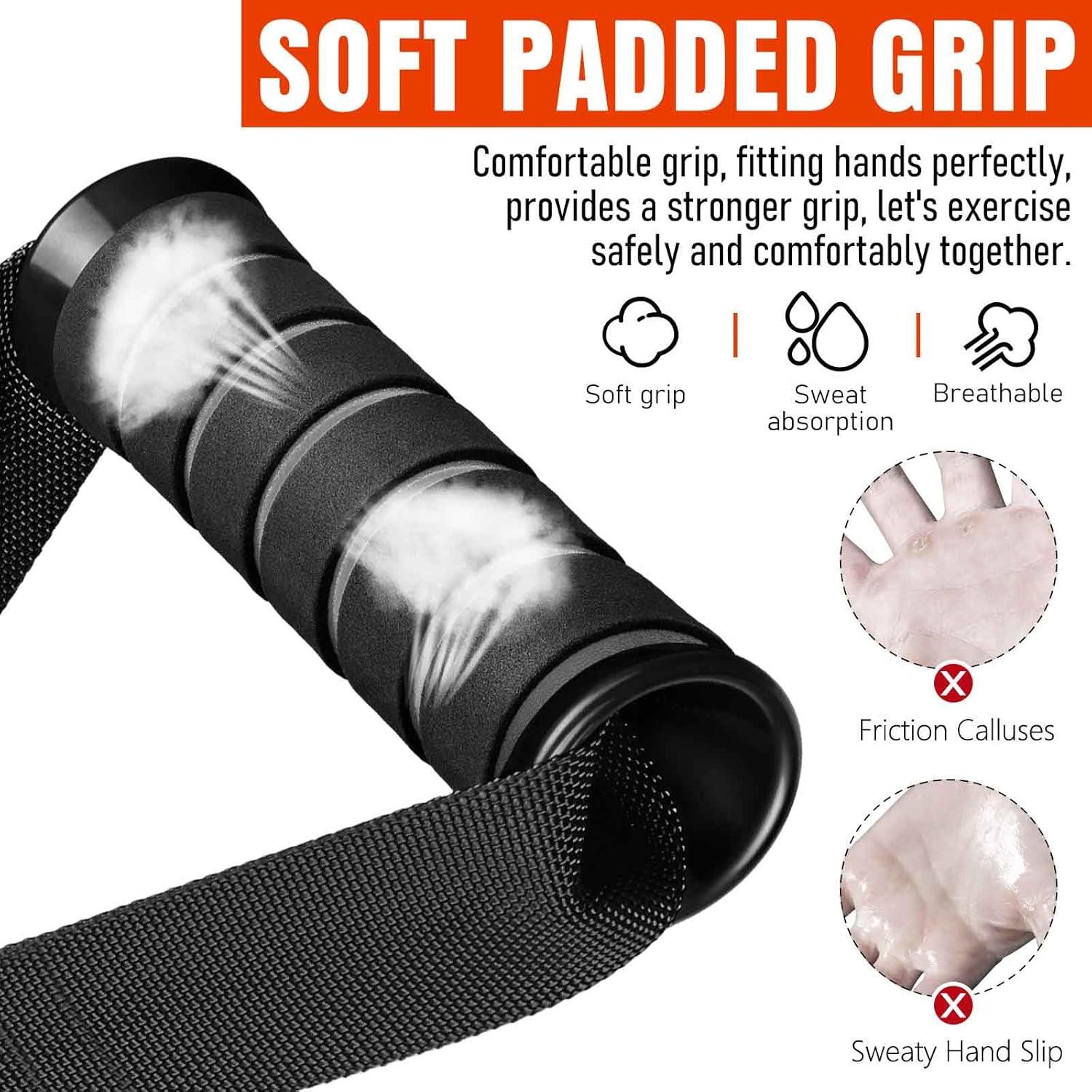 imageHeavy Duty Exercise Handles Gym Cable Handles for Cable Machine Attachments D Handle Cable Attachments Handles for Resistance Bands Workout Accessories Fitness Equipment for Home GymBlack Grey
