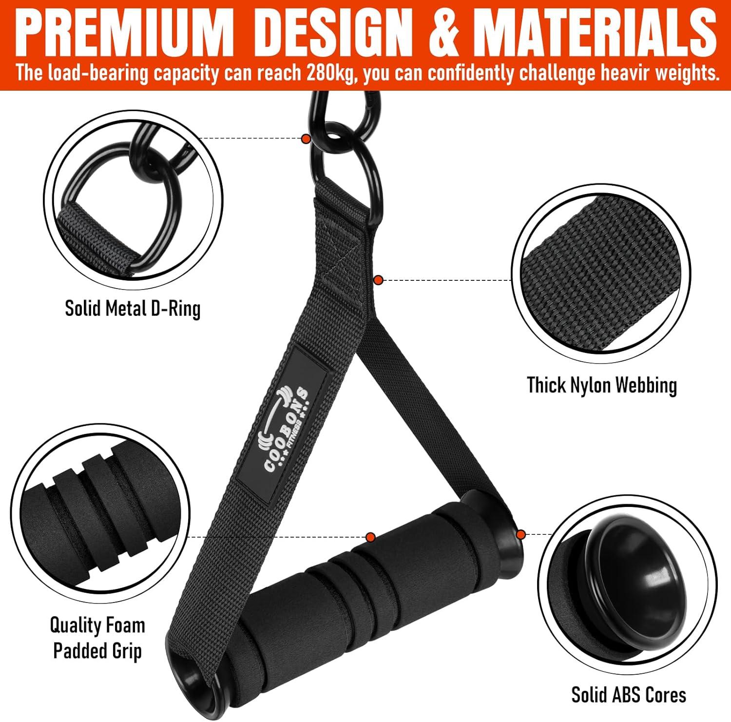 imageHeavy Duty Exercise Handles Gym Cable Handles for Cable Machine Attachments D Handle Cable Attachments Handles for Resistance Bands Workout Accessories Fitness Equipment for Home GymBlack