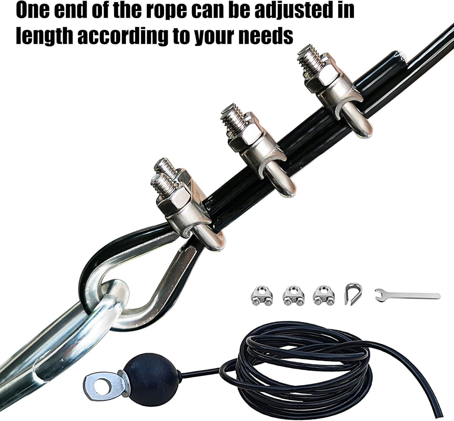 imageHome Gym Fitness LAT Pulldown Cable Replacement 78118 236 Inch 6mm Adjustable Length for Pulley System Cable Machine Workout Equipment Steel Wire Rope with Rubber Stopper Ball 118 Inch118 Inch Adjustable Cable
