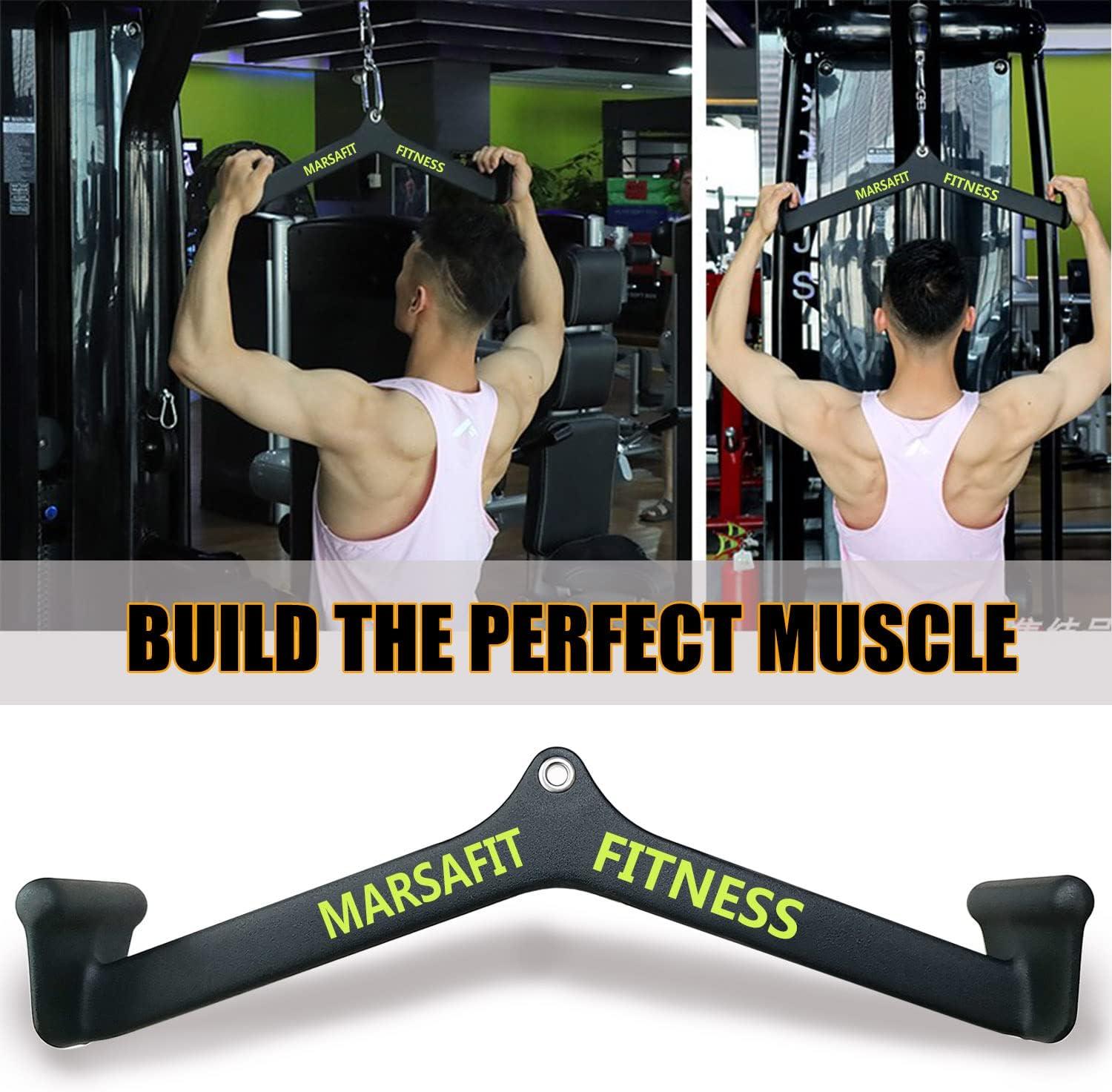 imageHome Gym Fitness Rowing Tbar Vbar Pulley Cable Machine Attachment Bicep Curl Tricep Lat pulldown Bar Back Strength Training Handle Grips Lat Pull Down Bar for Seat Row WorkoutStyle 1