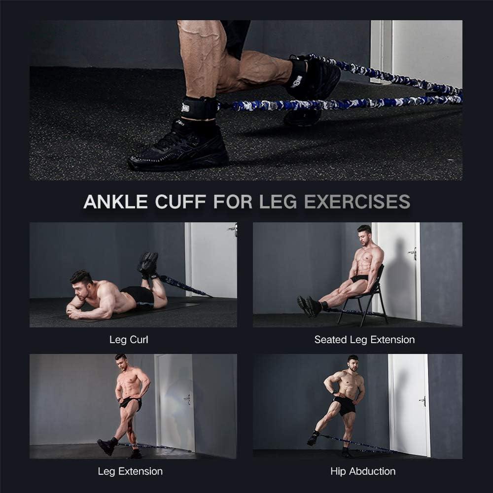 imageINNSTAR Cable Handles Gym Equipment Resistance Band Handles with Solid ABS Core Grips D Handle Cable Attachment Heavy Duty Exercise Handles Cable Machine Handles2 Pack Ankle Cuff