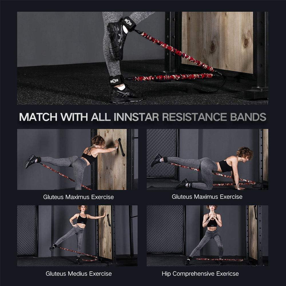 imageINNSTAR Cable Handles Gym Equipment Resistance Band Handles with Solid ABS Core Grips D Handle Cable Attachment Heavy Duty Exercise Handles Cable Machine Handles2 Pack Ankle Cuff