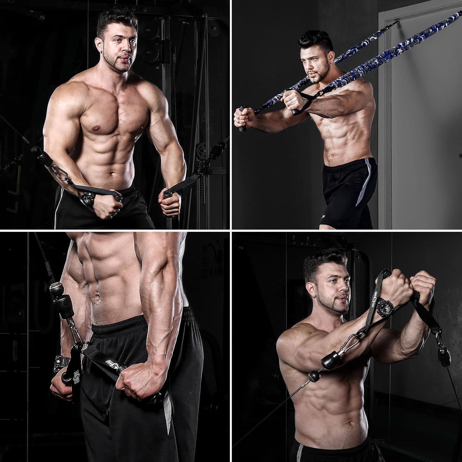 imageINNSTAR Cable Handles Gym Equipment Resistance Band Handles with Solid ABS Core Grips D Handle Cable Attachment Heavy Duty Exercise Handles Cable Machine HandlesGym HandlesBuckle