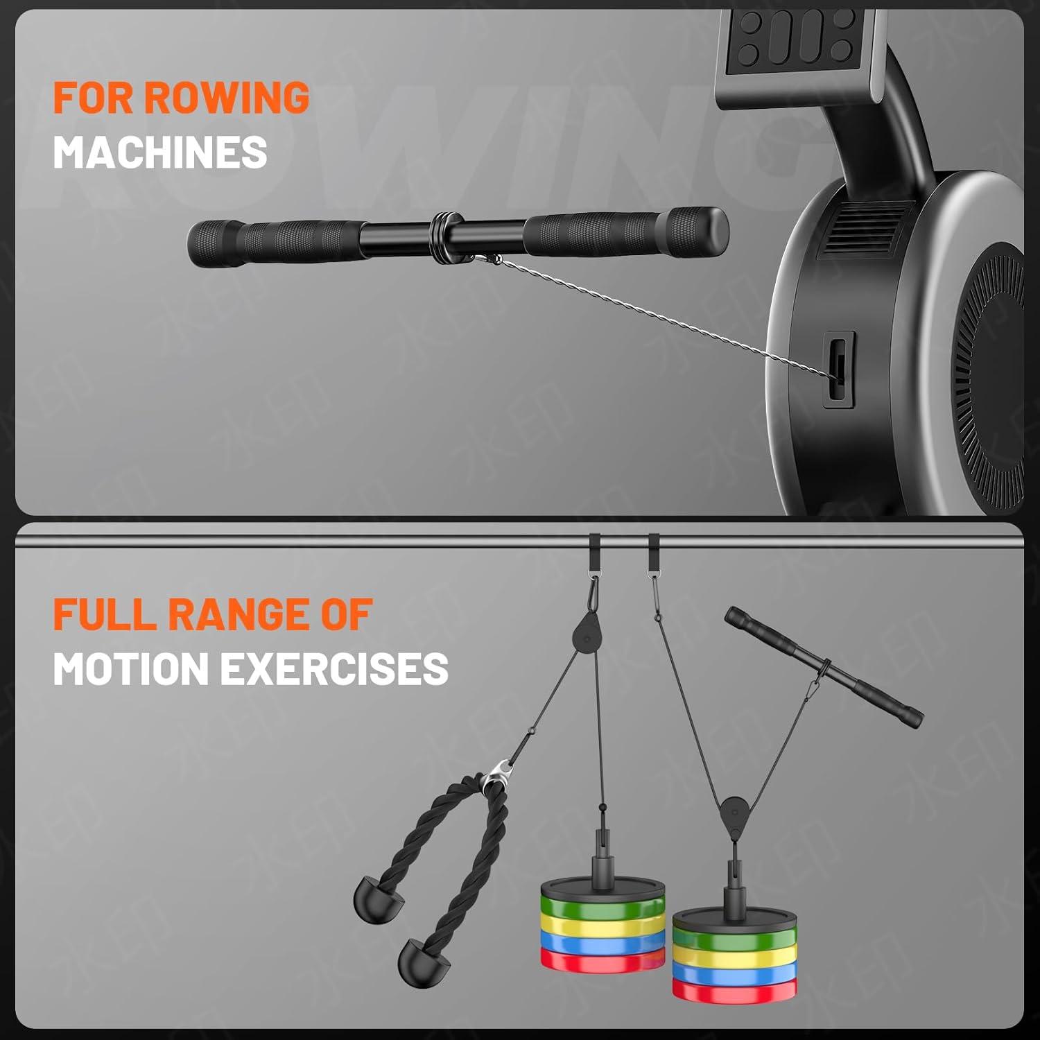 imageJOTUPLUN Cable Machine Attachment for Home Gym Tricep Press LAT Pull Down Attachment Tricep Press Down Cable Accessories for Weight Fitness Multiple OptionsTricep Rope Lifting Wrist Straps Snap Hooks