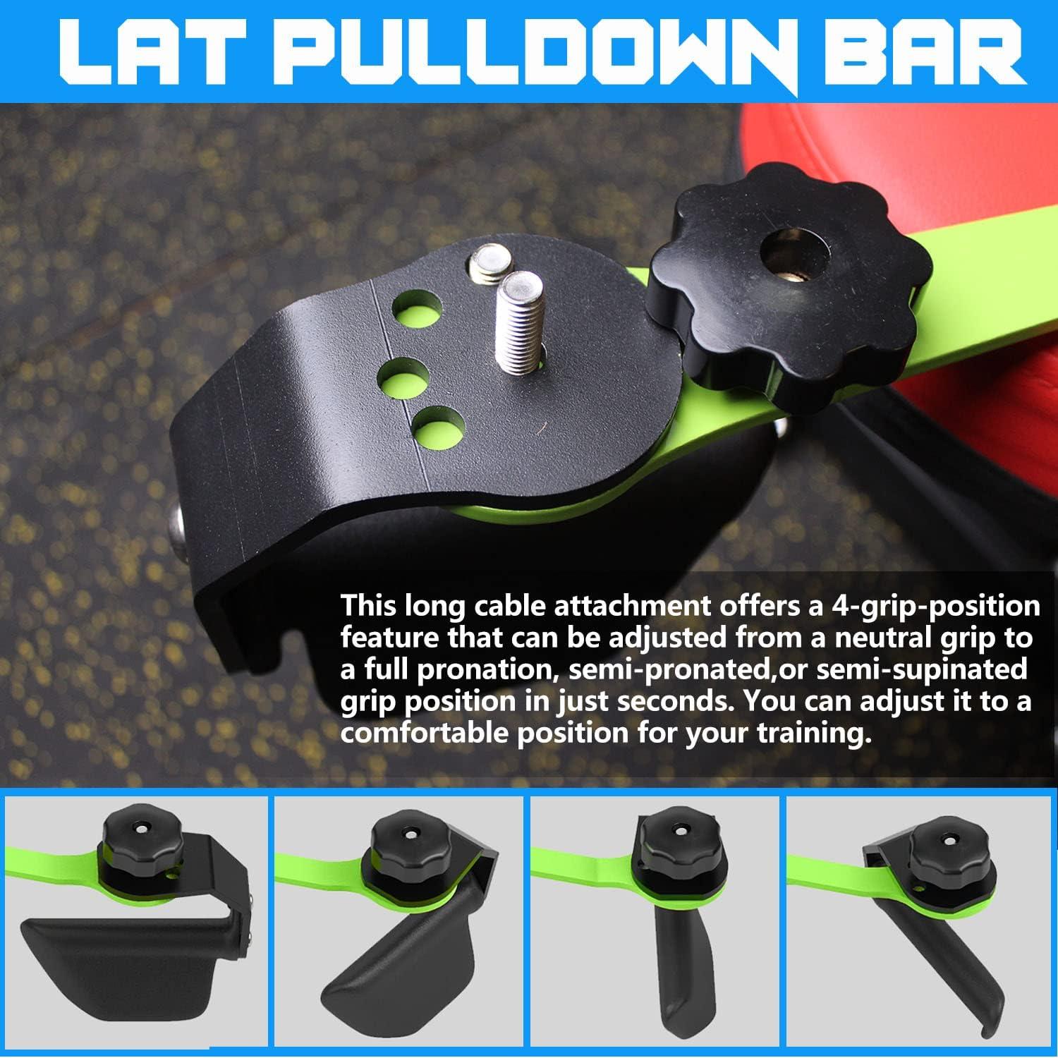 KORIKAHM Adjustable Lat Pull down Bar, Cable Machine Attachments for ...