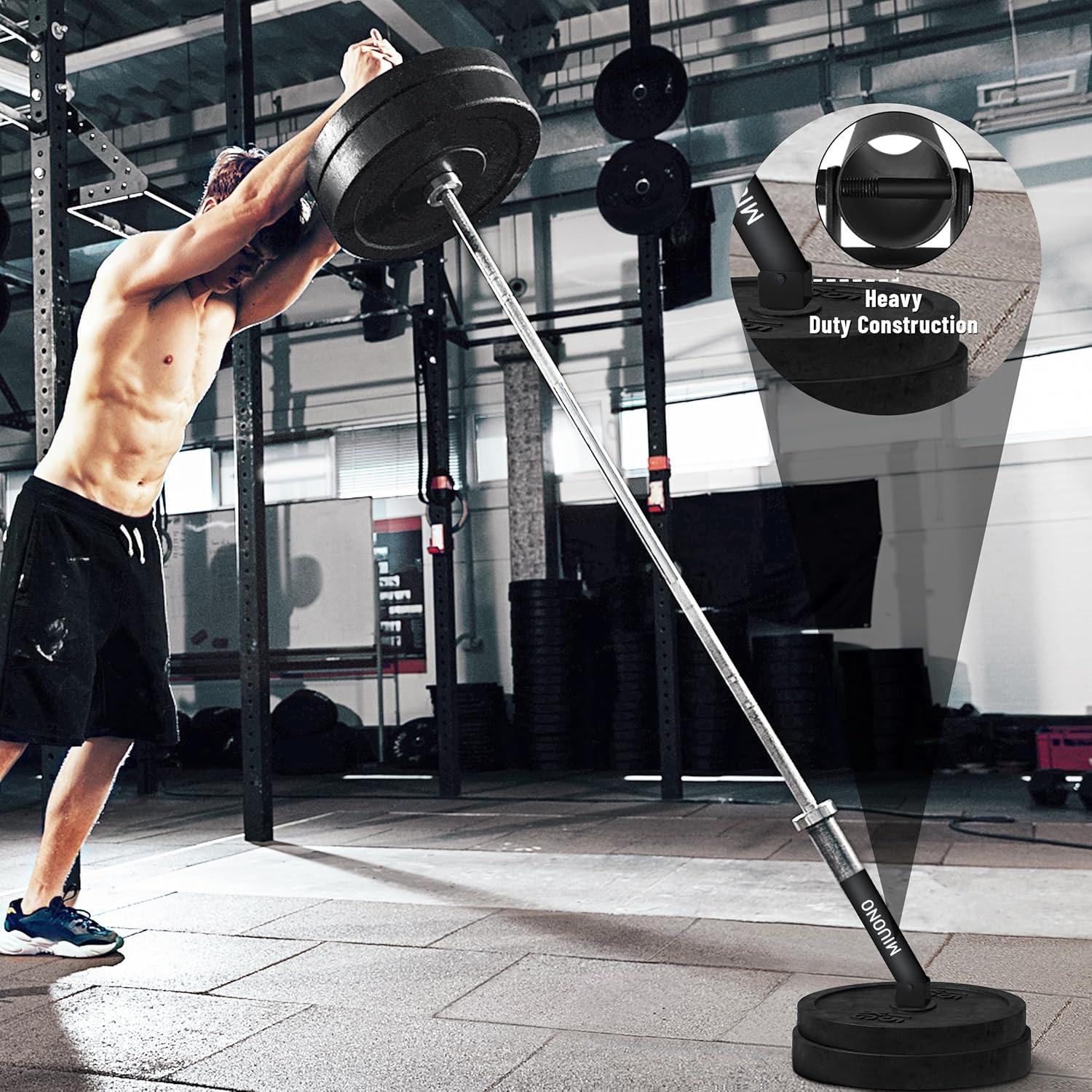 imageMIUONO Landmine Attachment for Barbell T Bar Row Attachment Fit for 2 Olympic Bar Full 360 Swivel for Back or FullBody Workout Home Gym Equipment