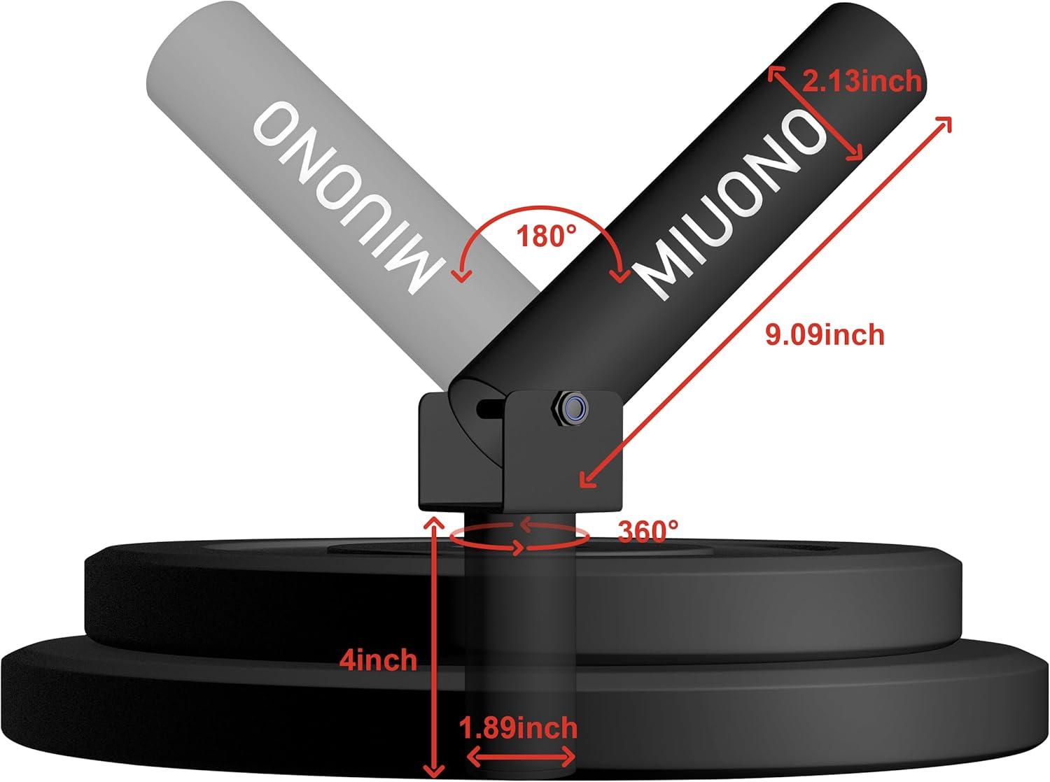 imageMIUONO Landmine Attachment for Barbell T Bar Row Attachment Fit for 2 Olympic Bar Full 360 Swivel for Back or FullBody Workout Home Gym Equipment