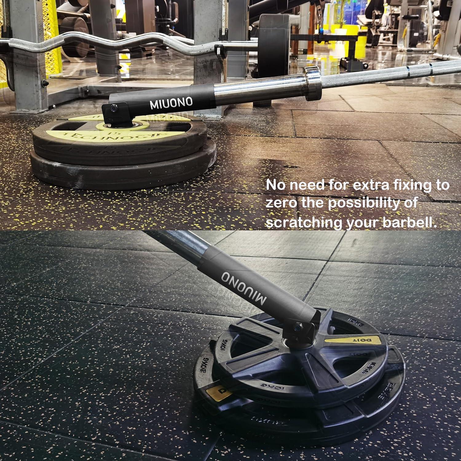 imageMIUONO Landmine Attachment for Barbell T Bar Row Attachment Fit for 2 Olympic Bar Full 360 Swivel for Back or FullBody Workout Home Gym Equipment