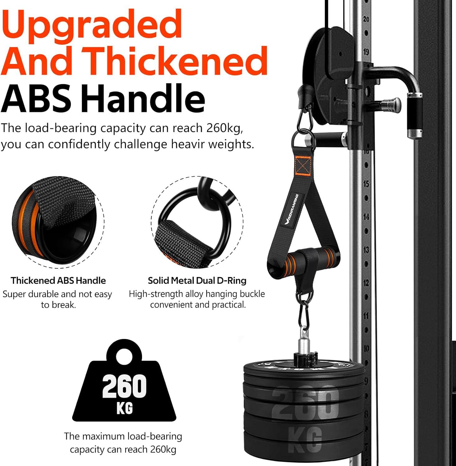 imageRENRANRING Gym Exercise Handles Replacement Handle Attachments for Cable Machine Pulleys Resistance Band and Strength Trainer Pull Down Workout Accessories Home Gym Add On Equipment1 BlackOrange