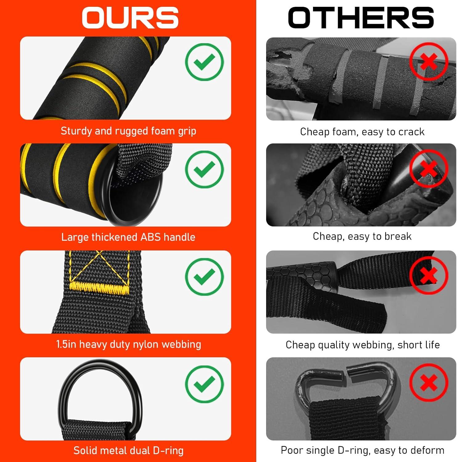 imageRENRANRING Gym Exercise Handles Replacement Handle Attachments for Cable Machine Pulleys Resistance Band and Strength Trainer Pull Down Workout Accessories Home Gym Add On EquipmentBlackYellow