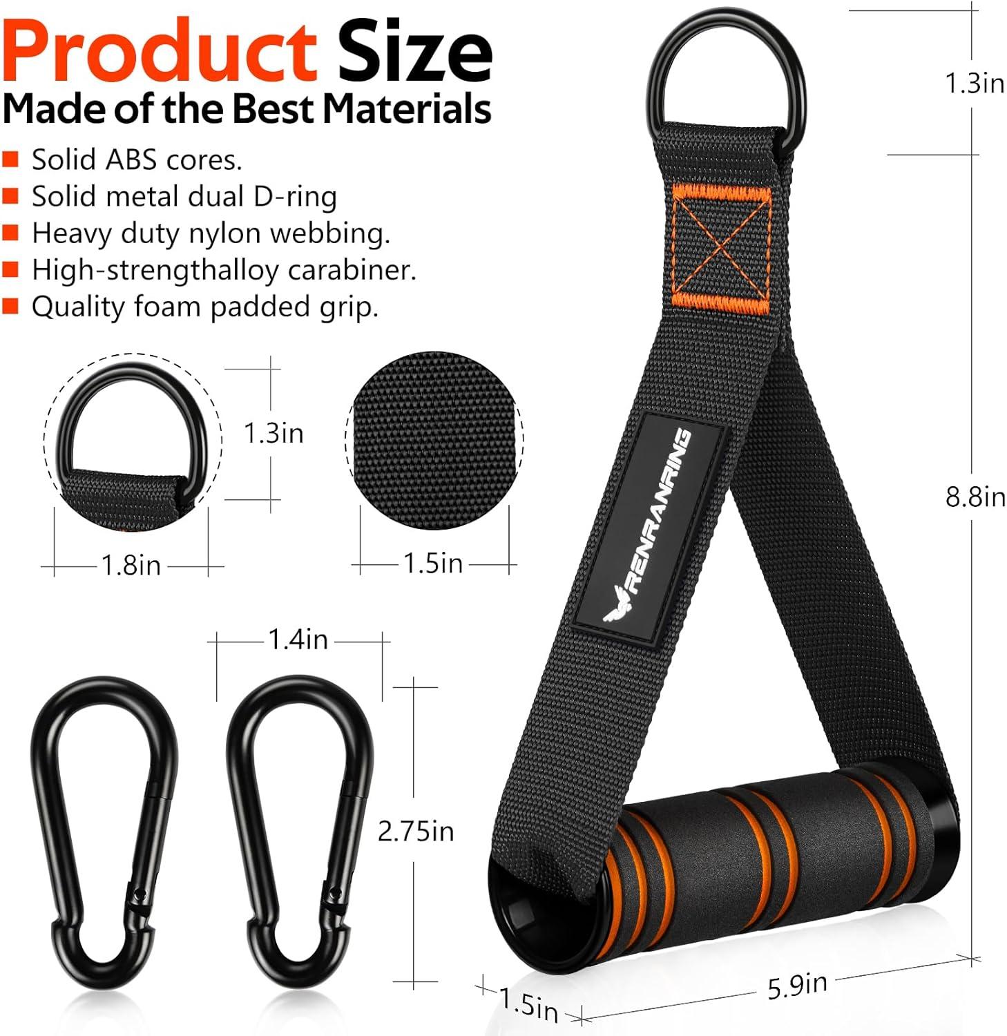imageRENRANRING Gym Exercise Handles Replacement Handle Attachments for Cable Machine Pulleys Resistance Band and Strength Trainer Pull Down Workout Accessories Home Gym Add On Equipment1 BlackOrange
