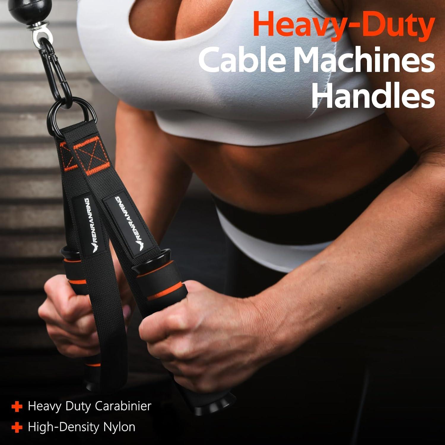 imageRENRANRING Gym Exercise Handles Replacement Handle Attachments for Cable Machine Pulleys Resistance Band and Strength Trainer Pull Down Workout Accessories Home Gym Add On Equipment1 BlackOrange