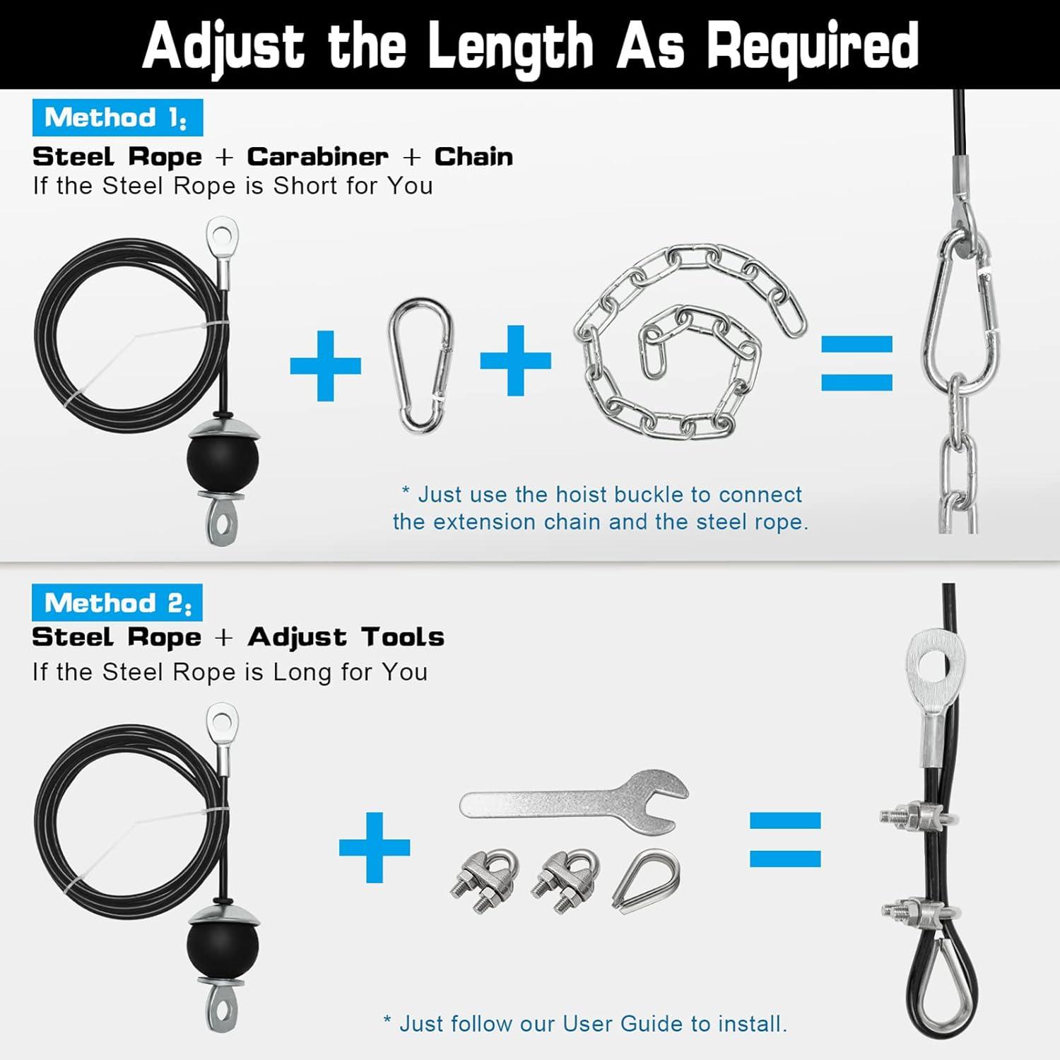imageSERTT Weight Cable Pulley System Gym Upgraded Cable Pulley Attachments for LAT Pull Down Biceps Curl Tricep Arm Workouts Home Gym Add On EquipmentBlack