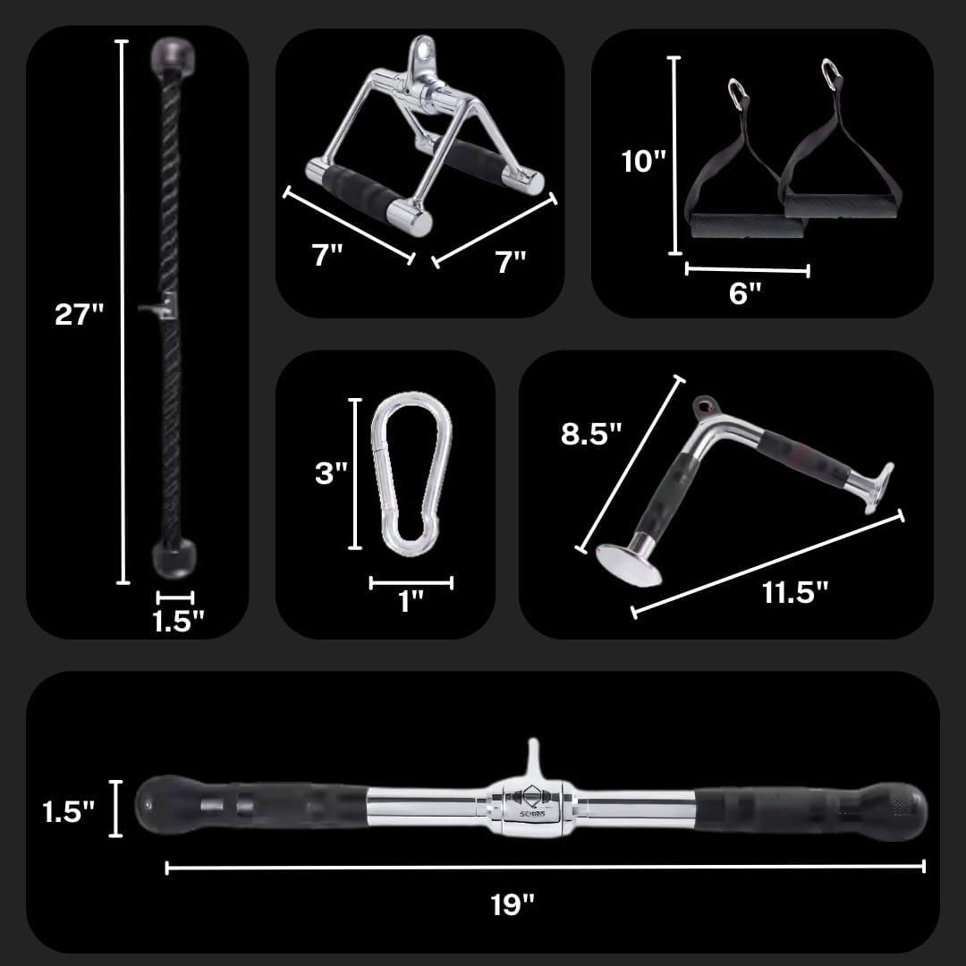 imageSchibs Cable Machine Attachment LAT Pulldown Attachments Cable Machine Accessories for Home Gym