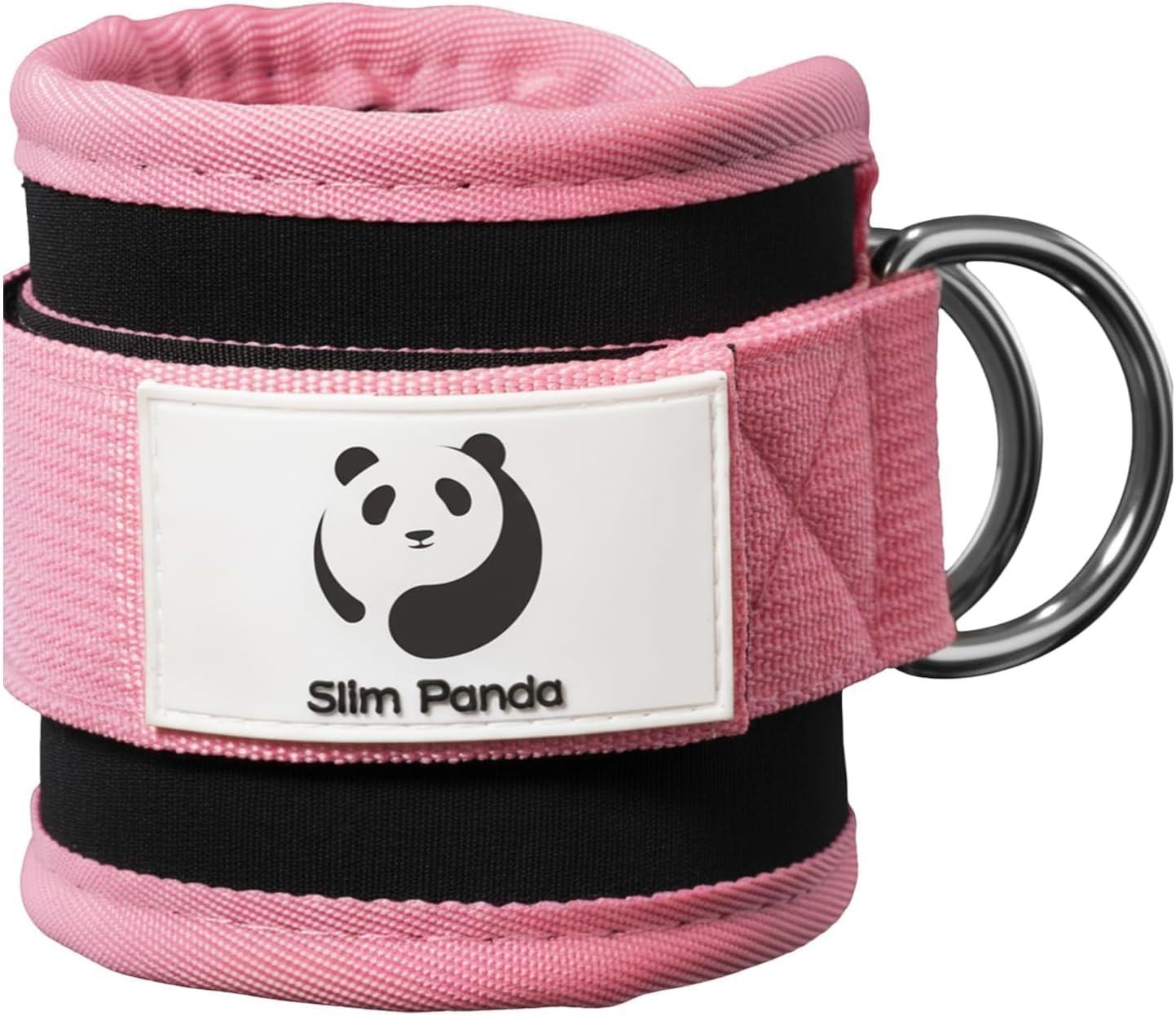 imageSlim Panda Ankle Strap for Cable MachineAnkle Cuff for Kickbacks Booty Hip AbductorsGlute Workouts Leg Extensions Curls for Men and Women Adjustable with Double DRingsPink
