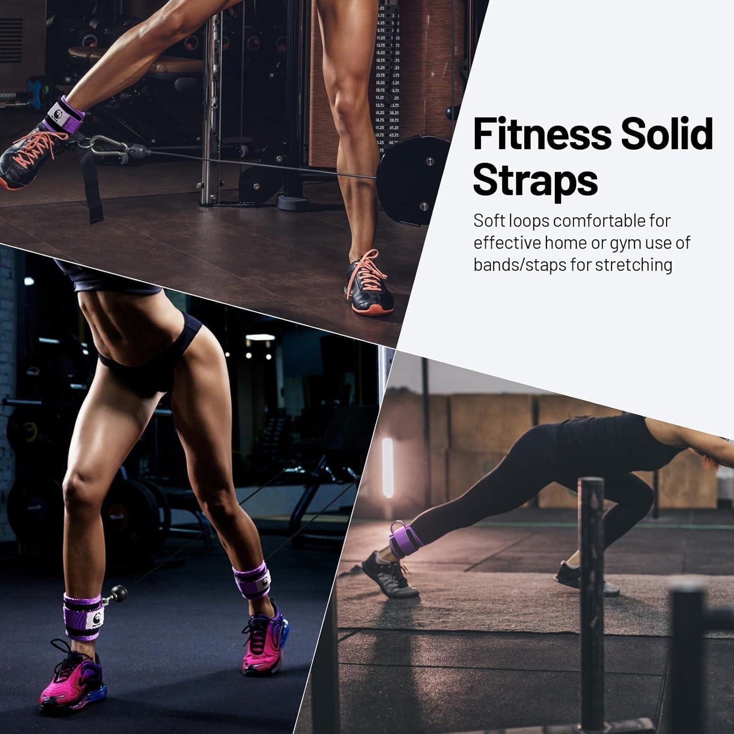 imageSlim Panda Ankle Strap for Cable MachineAnkle Cuff for Kickbacks Booty Hip AbductorsGlute Workouts Leg Extensions Curls for Men and Women Adjustable with Double DRingsPurple