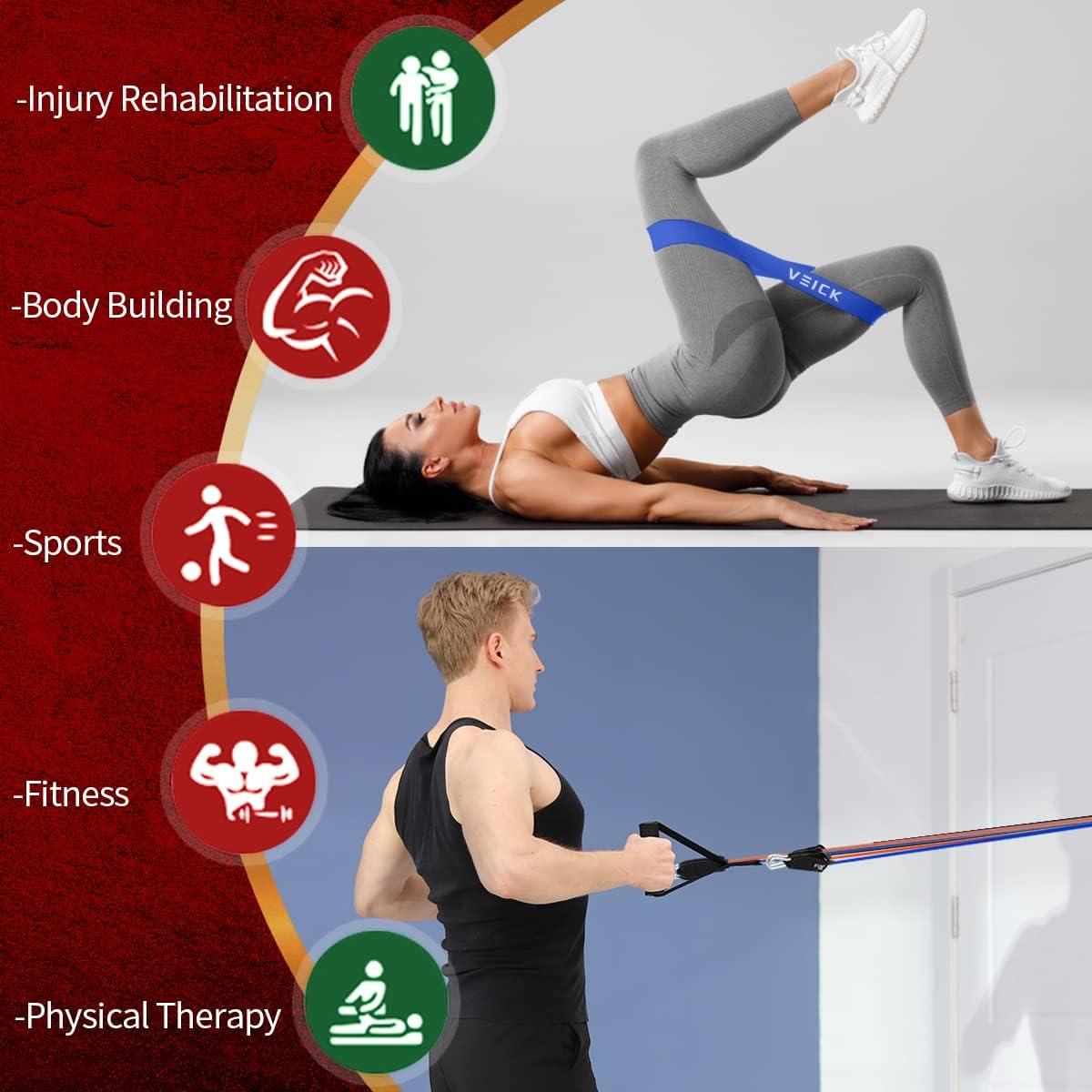 imageVEICK Resistance Bands Exercise Bands Workout Bands Resistance Bands for Working Out with Handles for Men and Women Exercising Bands for Fitness Weights Work Out at HomeArmy Green