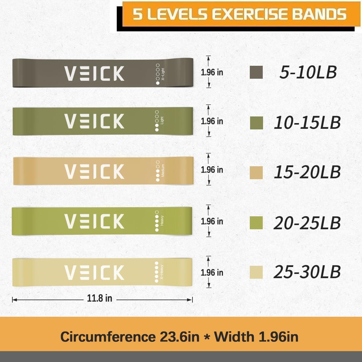 imageVEICK Resistance Bands Exercise Bands Workout Bands Resistance Bands for Working Out with Handles for Men and Women Exercising Bands for Fitness Weights Work Out at HomeArmy Green
