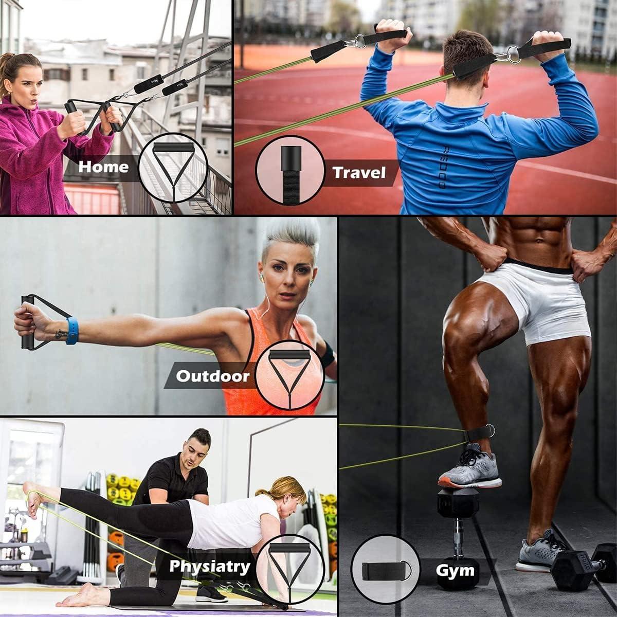 imageVEICK Resistance Bands Exercise Bands Workout Bands Resistance Bands for Working Out with Handles for Men and Women Exercising Bands for Fitness Weights Work Out at HomeArmy Green