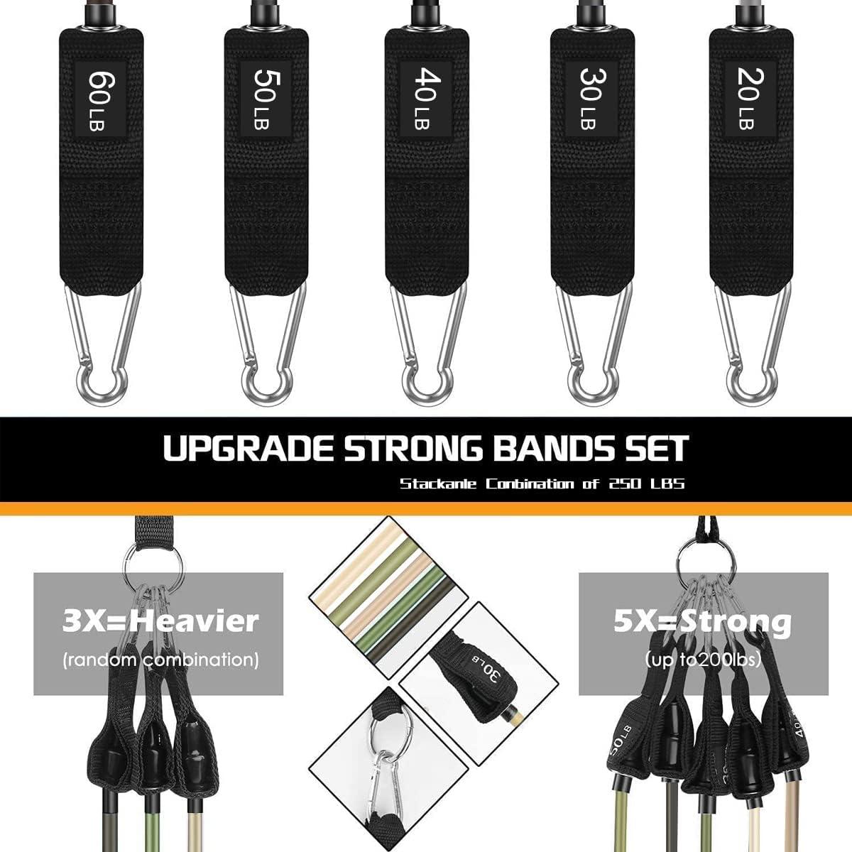 imageVEICK Resistance Bands Exercise Bands Workout Bands Resistance Bands for Working Out with Handles for Men and Women Exercising Bands for Fitness Weights Work Out at HomeArmy Green
