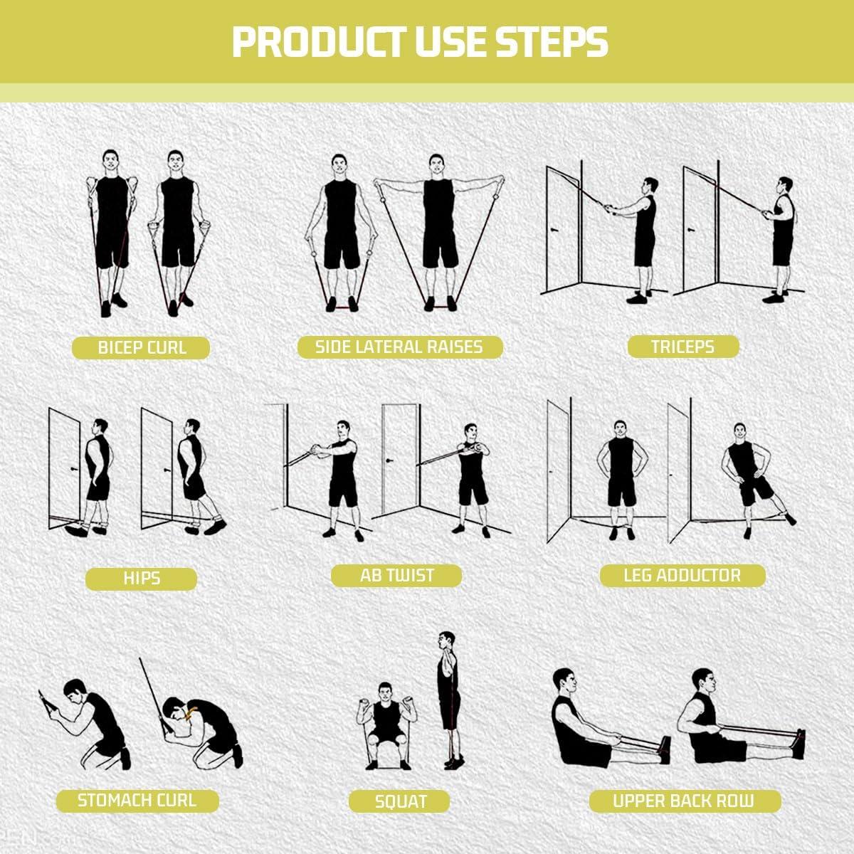 imageVEICK Resistance Bands Exercise Bands Workout Bands Resistance Bands for Working Out with Handles for Men and Women Exercising Bands for Fitness Weights Work Out at HomeArmy Green