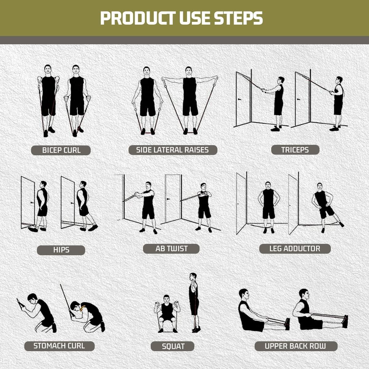imageVEICK Resistance Bands Exercise Bands Workout Bands Resistance Bands for Working Out with Handles for Men and Women Exercising Bands for Fitness Weights Work Out at HomeArmy Green