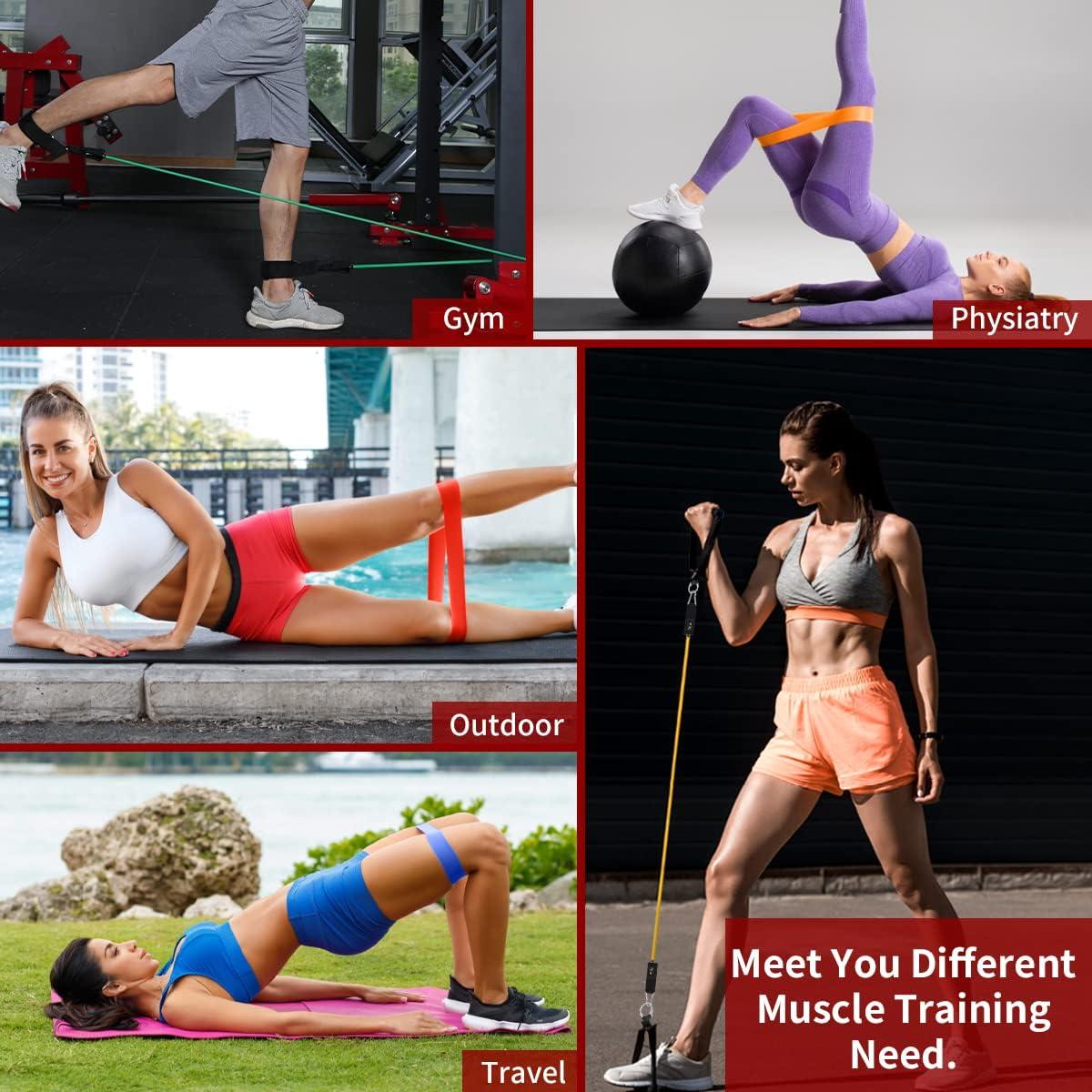 imageVEICK Resistance Bands Exercise Bands Workout Bands Resistance Bands for Working Out with Handles for Men and Women Exercising Bands for Fitness Weights Work Out at HomeArmy Green