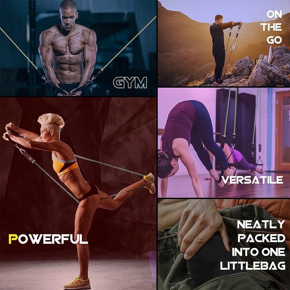 imageVEICK Resistance Bands Exercise Bands Workout Bands Resistance Bands for Working Out with Handles for Men and Women Exercising Bands for Fitness Weights Work Out at HomeArmy Green