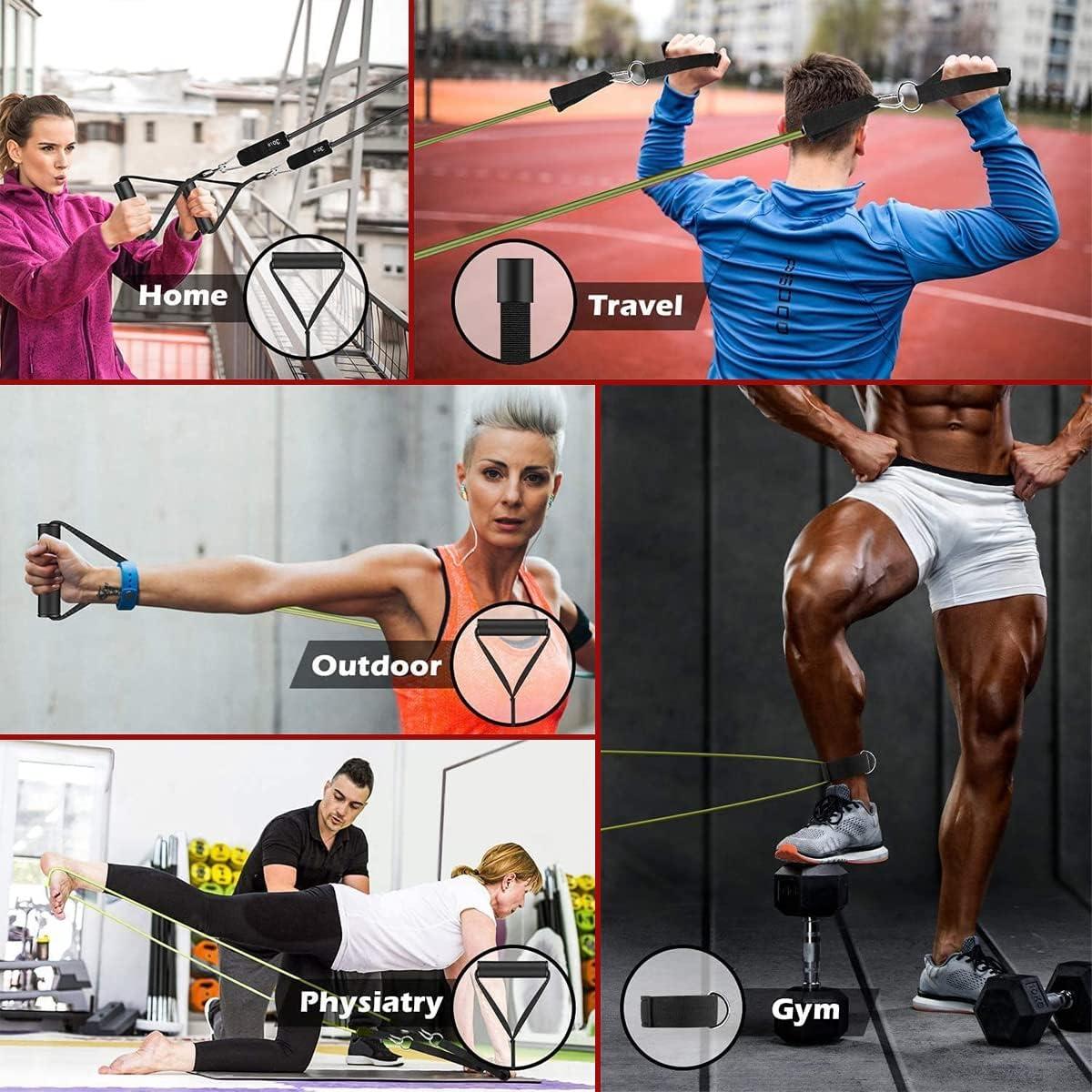 imageVEICK Resistance Bands Exercise Bands Workout Bands Resistance Bands for Working Out with Handles for Men and Women Exercising Bands for Fitness Weights Work Out at HomeArmy Green