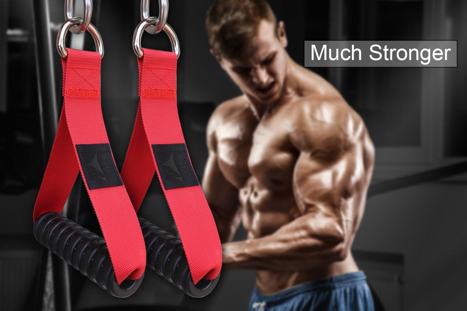 imageVigoog Heavy Duty Workout Handle Attachment for Cable Machine Pulley System amp Resistance Bands NonSlip Comfort Exercise Grip for Gym Home Fitness EquipmentGlory Red XG