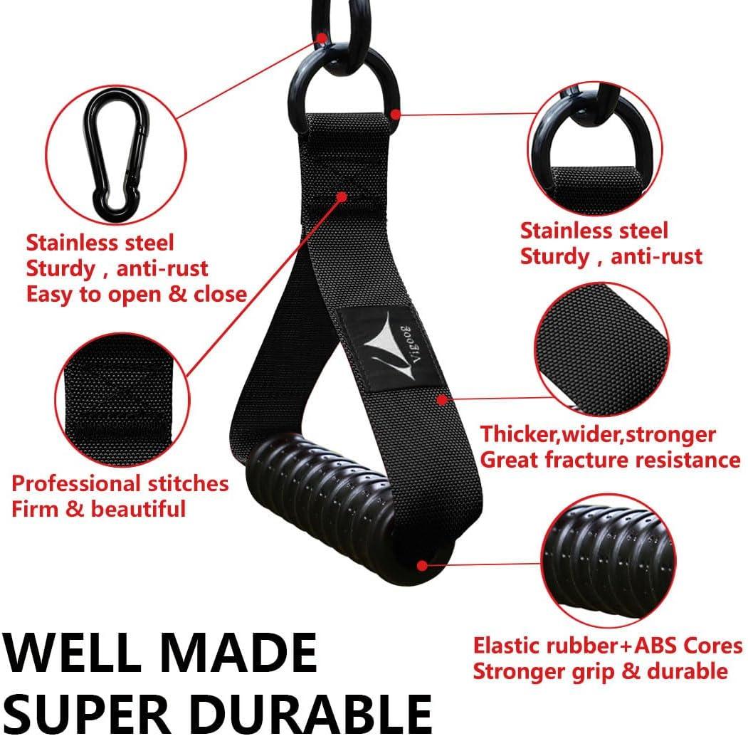 imageVigoog Heavy Duty Workout Handle Attachment for Cable Machine Pulley System amp Resistance Bands NonSlip Comfort Exercise Grip for Gym Home Fitness EquipmentCarbon Black xw